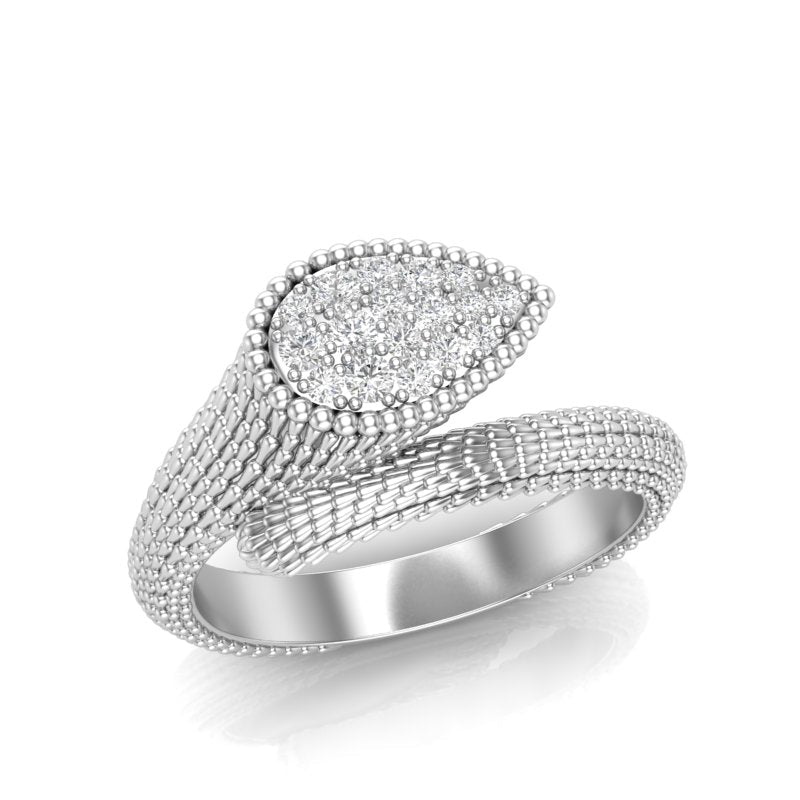 14k Gold Diamond Boheme Tear-drop Ring Ring ABB-223-D  - Abtin & Co.
