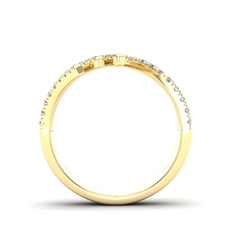 14K Gold Diamond Bypass Fashion Ring Ring ABB-282-D  - Abtin & Co.