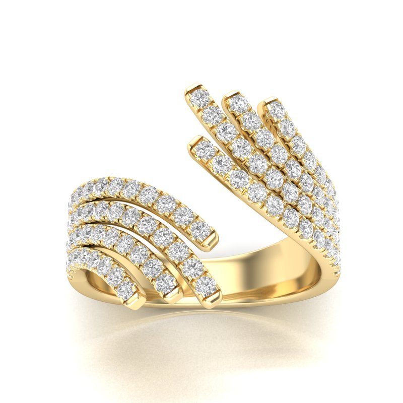 14K Gold Diamond Bypass Fashion Ring Ring ABB-282-D  - Abtin & Co.