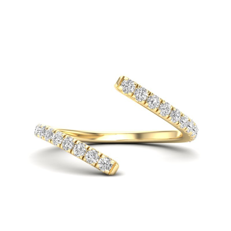 14K Gold Diamond Bypass Stackable Fashion Ring Ring ABB-272-D  - Abtin & Co.
