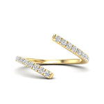 14K Gold Diamond Bypass Stackable Fashion Ring Ring ABB-272-D  - Abtin & Co.
