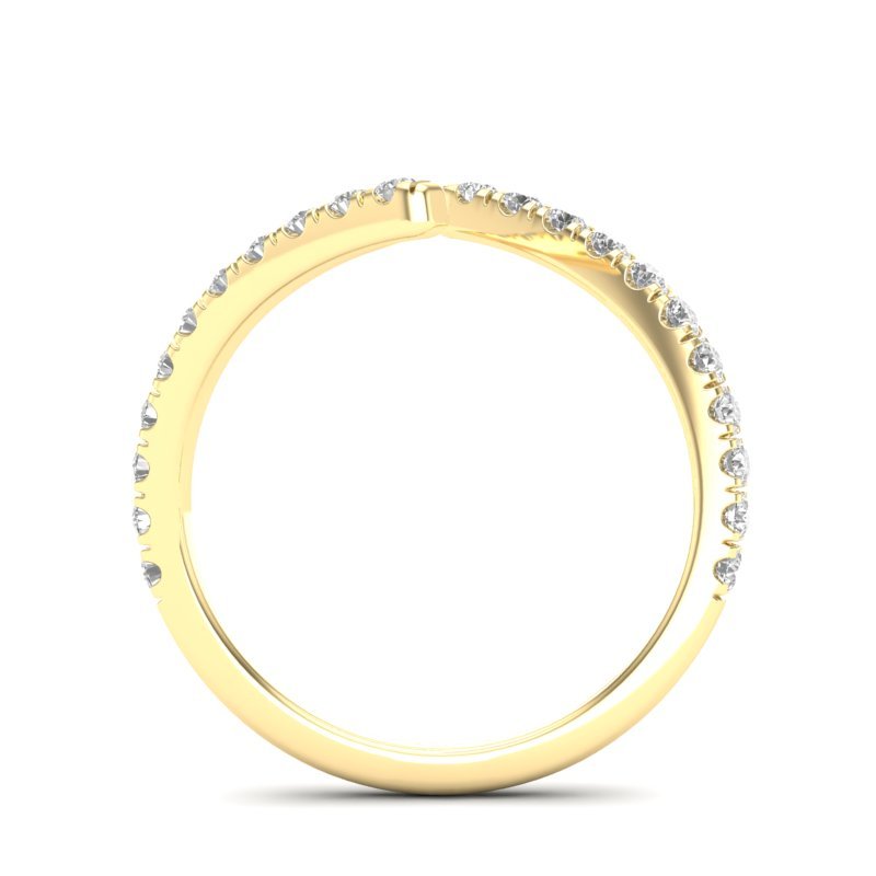 14K Gold Diamond Bypass Stackable Fashion Ring Ring ABB-272-D  - Abtin & Co.