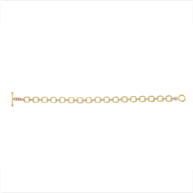 14K Gold Diamond Chain-Link Bracelet Two-Tone Bracelet Bracelet ABBR-100.1-D  - Abtin & Co.