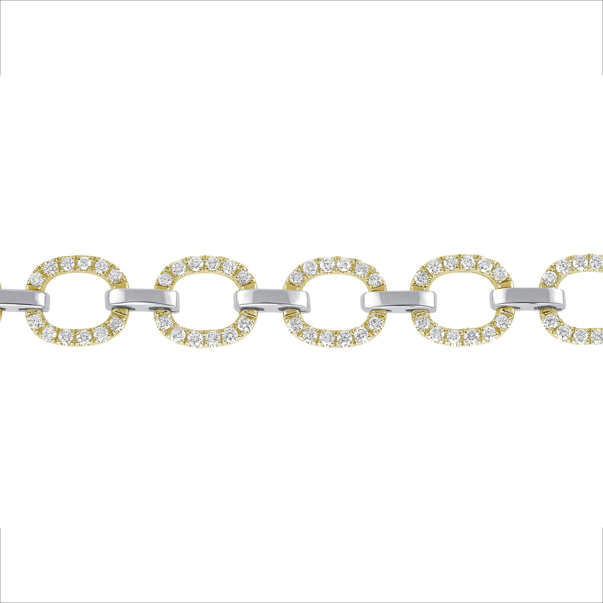 14K Gold Diamond Chain-Link Bracelet Two-Tone Bracelet Bracelet ABBR-100.2C3-D  - Abtin & Co.