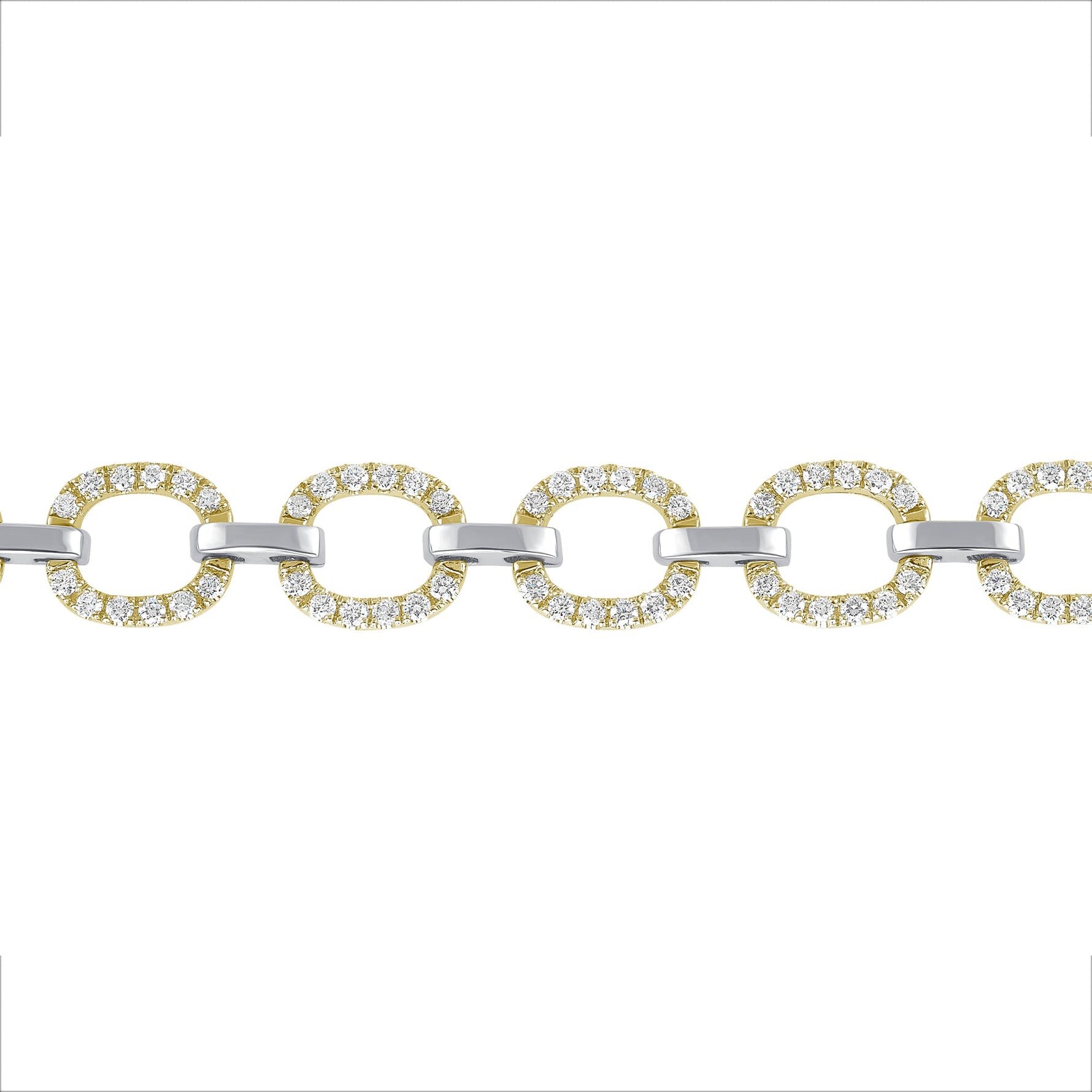 14K Gold Diamond Chain-Link Bracelet Two-Tone Bracelet Bracelet ABBR-100.2C3-D  - Abtin & Co.