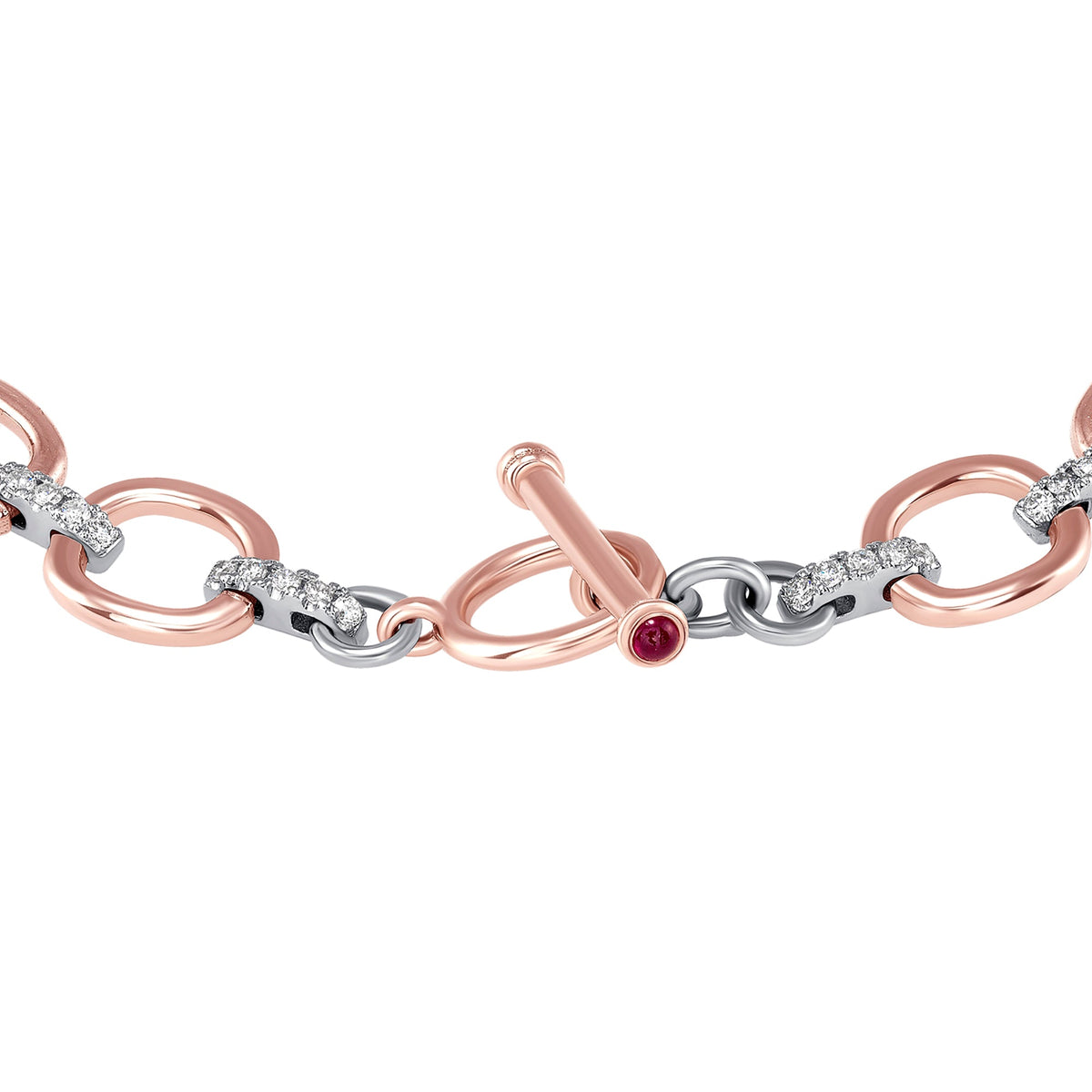 14K Gold Diamond Chain-Link Bracelet Two-Tone Bracelet Bracelet ABBR-100.1C6-D  - Abtin & Co.