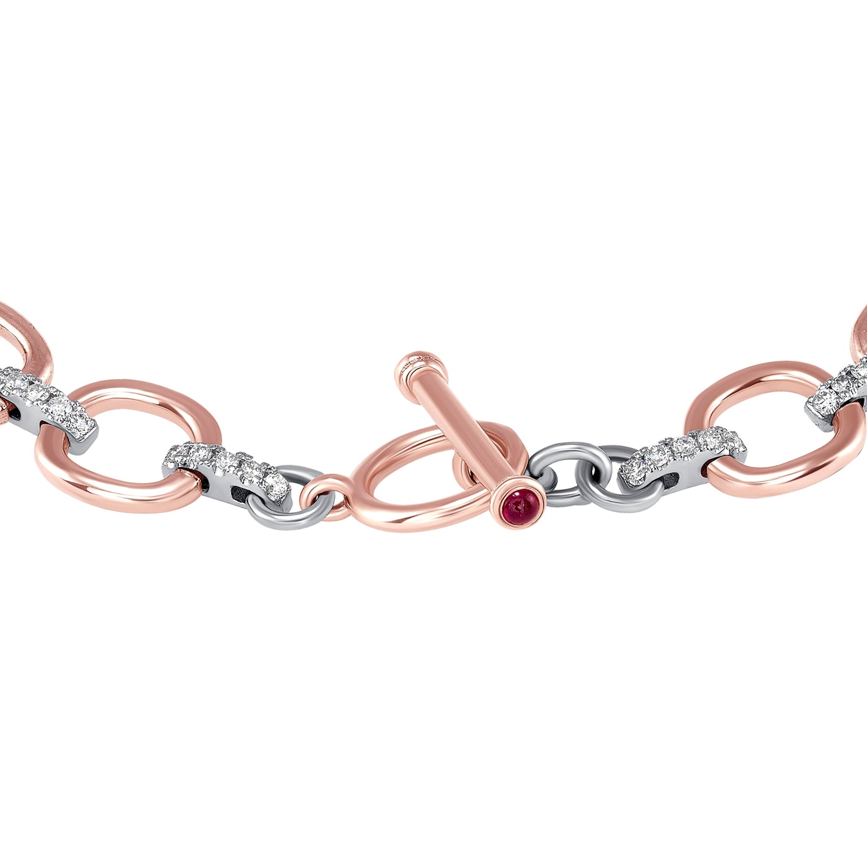14K Gold Diamond Chain-Link Bracelet Two-Tone Bracelet Bracelet ABBR-100.1C6-D  - Abtin & Co.