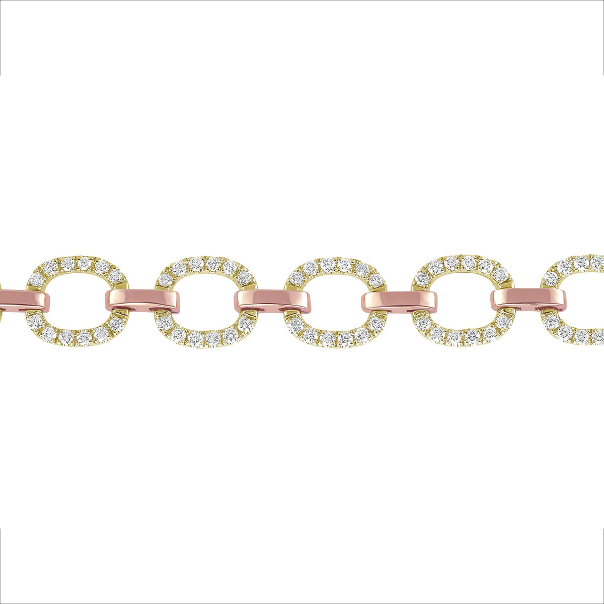 14K Gold Diamond Chain-Link Bracelet Two-Tone Bracelet Bracelet ABBR-100.2C4-D  - Abtin & Co.