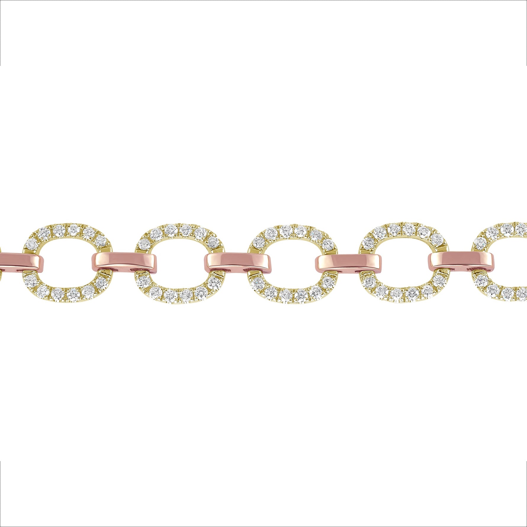 14K Gold Diamond Chain-Link Bracelet Two-Tone Bracelet Bracelet ABBR-100.2C4-D  - Abtin & Co.