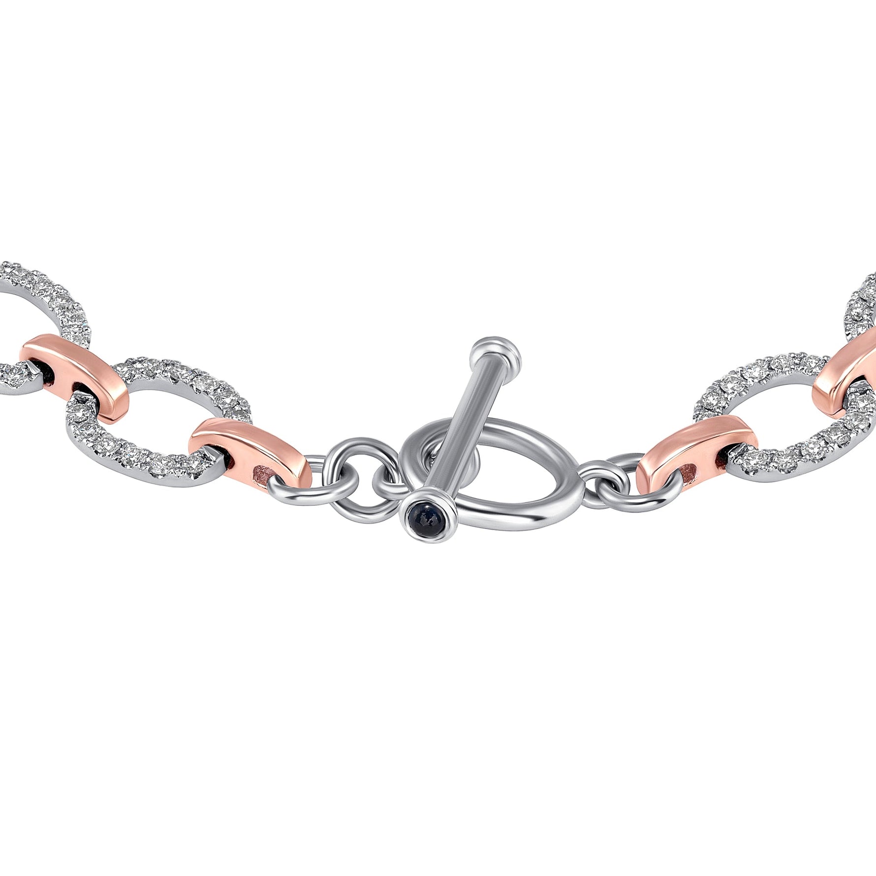 14K Gold Diamond Chain-Link Bracelet Two Tone Bracelet Bracelet ABBR-100.2C2-D  - Abtin & Co.