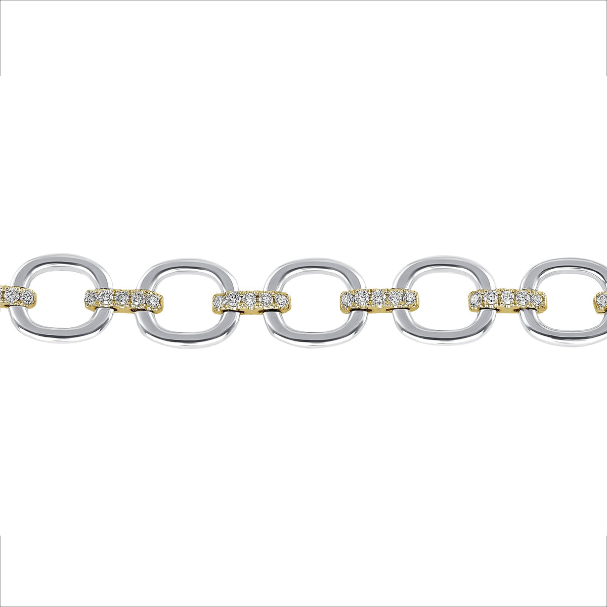 14K Gold Diamond Chain-Link Bracelet Two-Tone Bracelet Bracelet ABBR-100.1C1-D  - Abtin & Co.