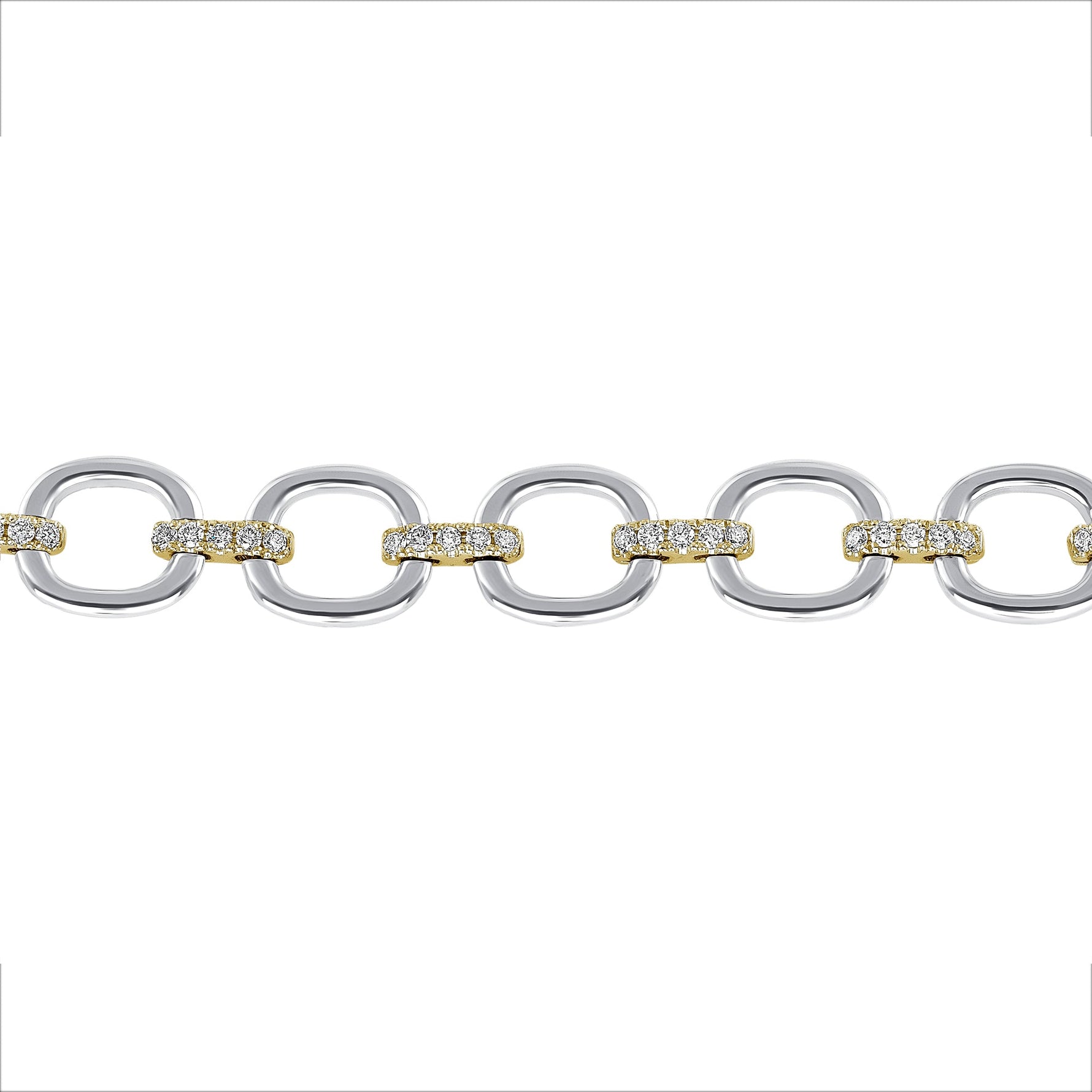 14K Gold Diamond Chain-Link Bracelet Two-Tone Bracelet Bracelet ABBR-100.1C1-D  - Abtin & Co.