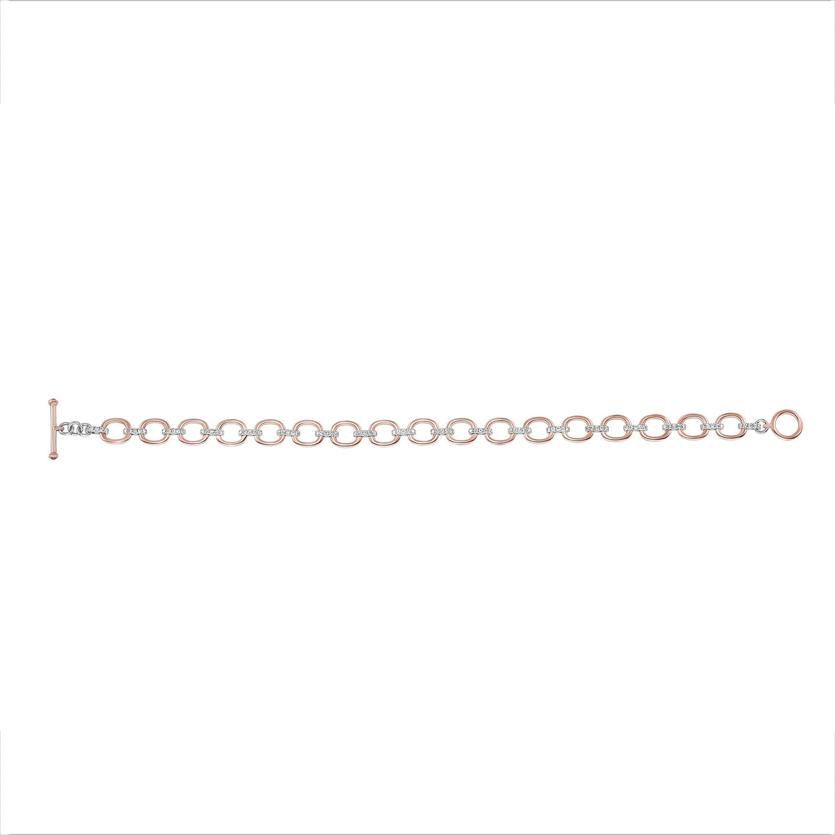 14K Gold Diamond Chain-Link Bracelet Two-Tone Bracelet Bracelet ABBR-100.1C6-D  - Abtin & Co.