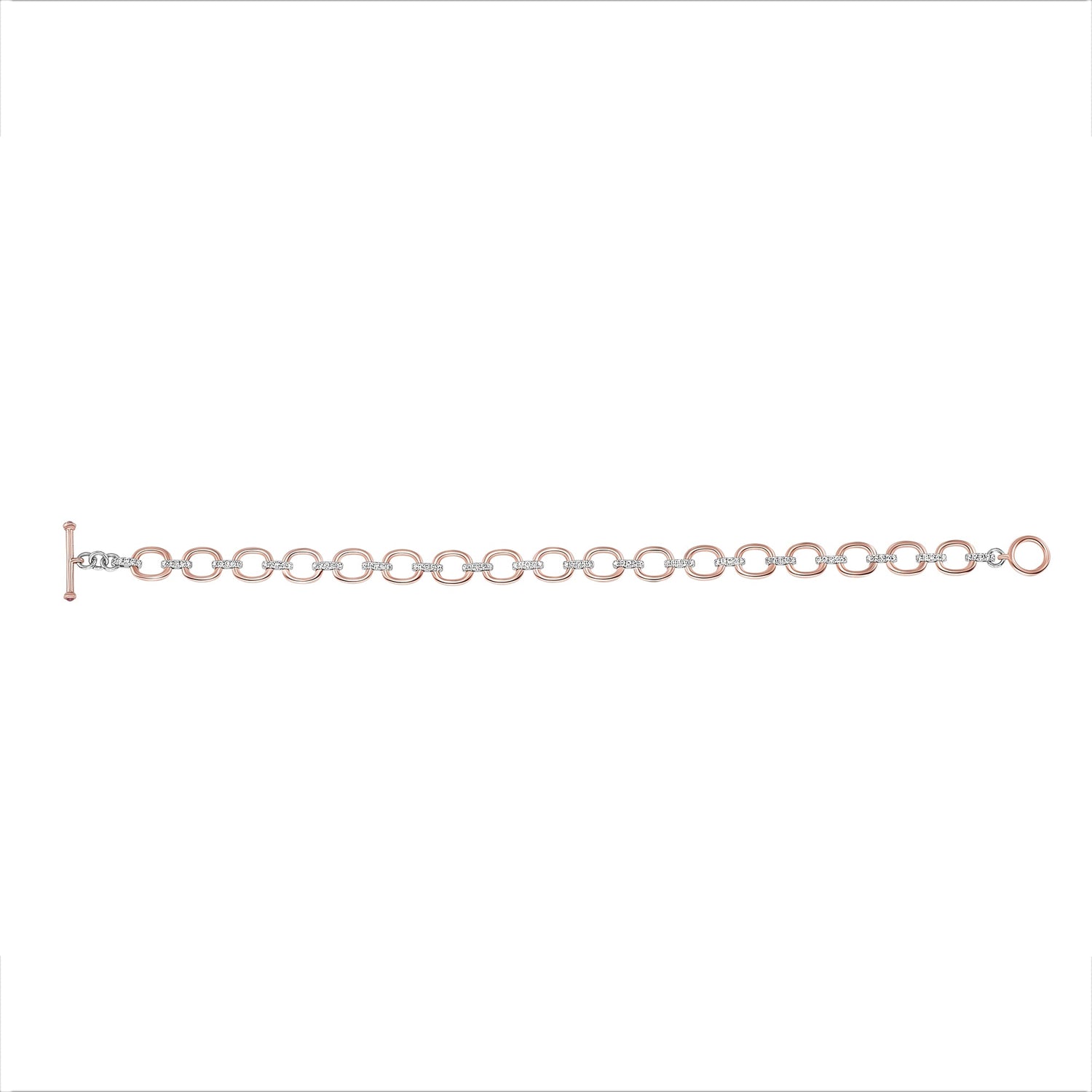 14K Gold Diamond Chain-Link Bracelet Two-Tone Bracelet Bracelet ABBR-100.1C6-D  - Abtin & Co.