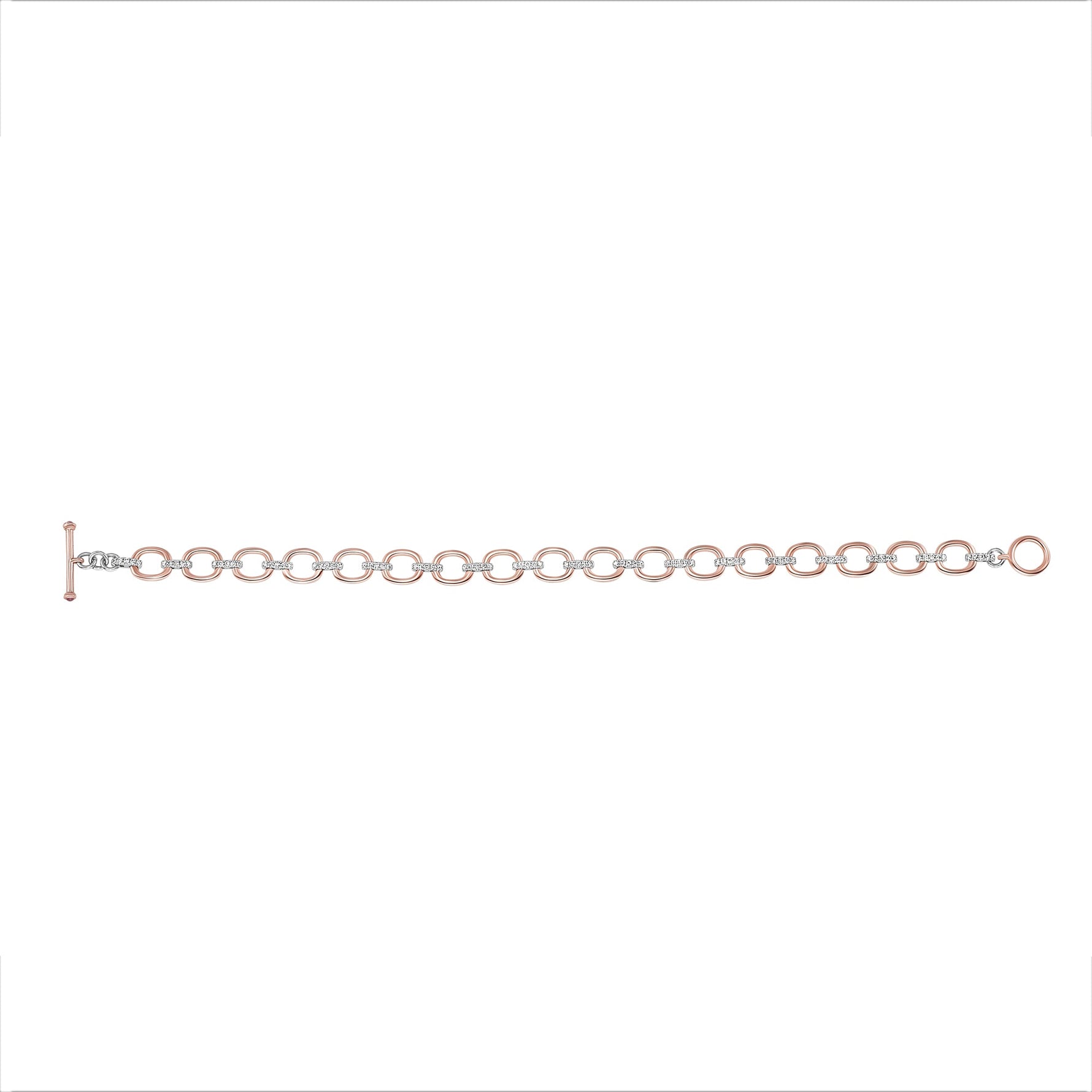 14K Gold Diamond Chain-Link Bracelet Two-Tone Bracelet Bracelet ABBR-100.1C6-D  - Abtin & Co.