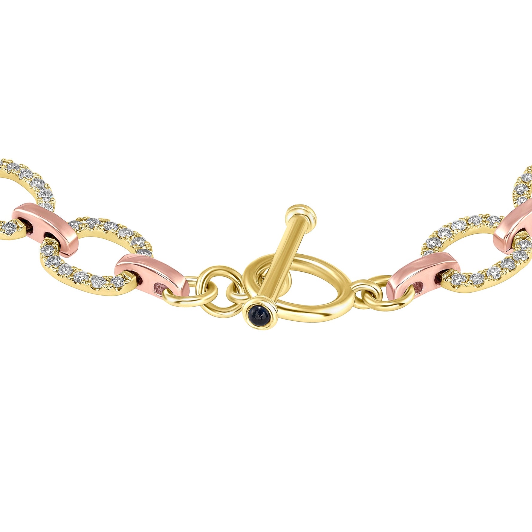 14K Gold Diamond Chain-Link Bracelet Two-Tone Bracelet Bracelet ABBR-100.2C4-D  - Abtin & Co.