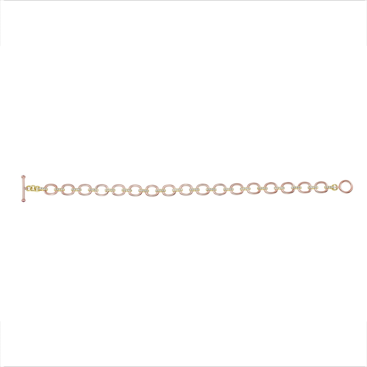 14K Gold Diamond Chain-Link Bracelet Two Tone Bracelet Bracelet ABBR-100.1C5-D  - Abtin & Co.