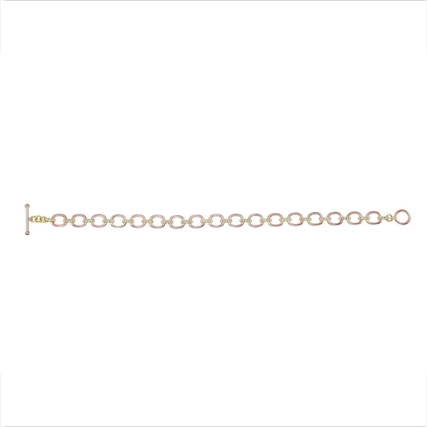 14K Gold Diamond Chain-Link Bracelet Two Tone Bracelet Bracelet ABBR-100.1C5-D  - Abtin & Co.