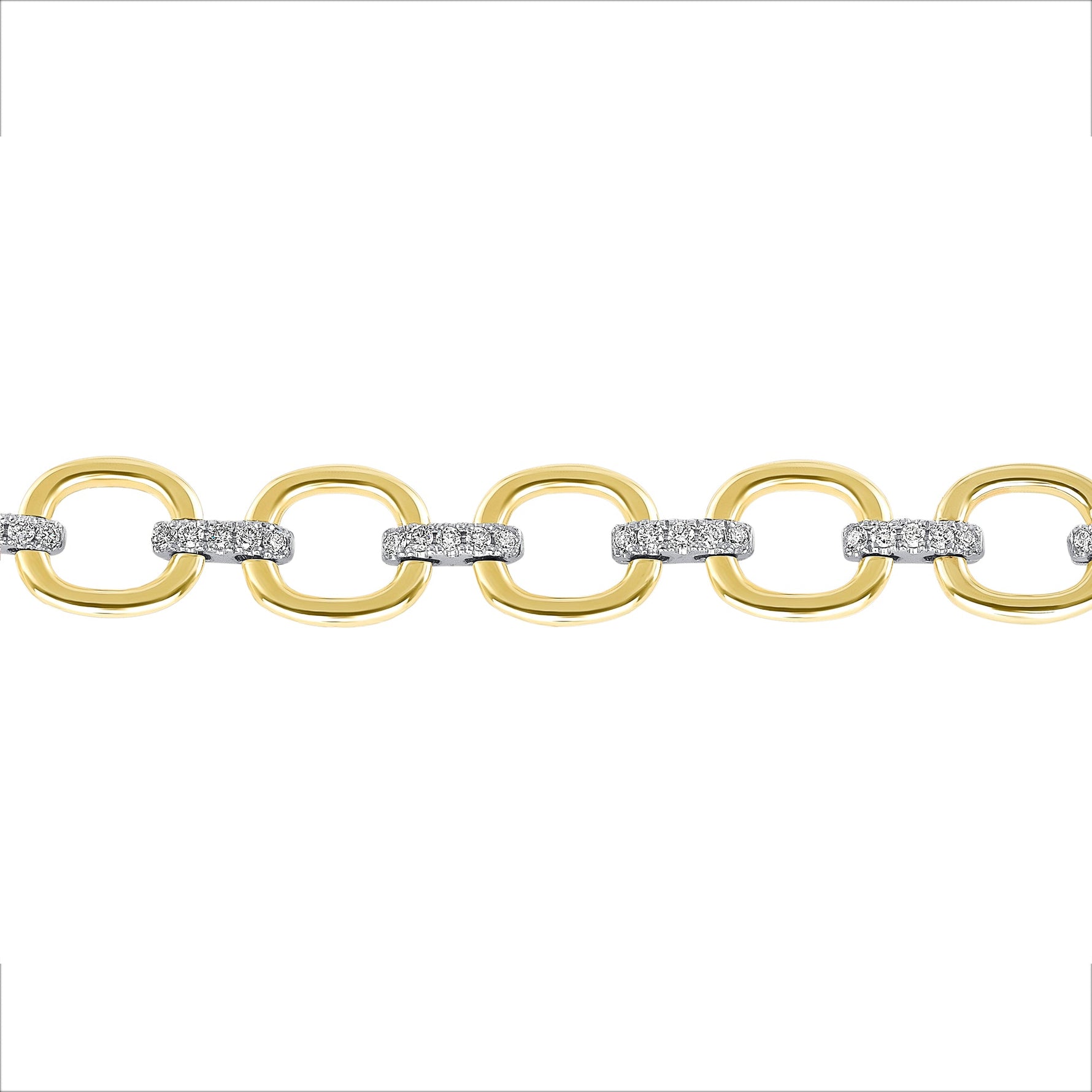 14K Gold Diamond Chain-Link Bracelet Two-Tone Bracelet Bracelet ABBR-100.1C3-D  - Abtin & Co.
