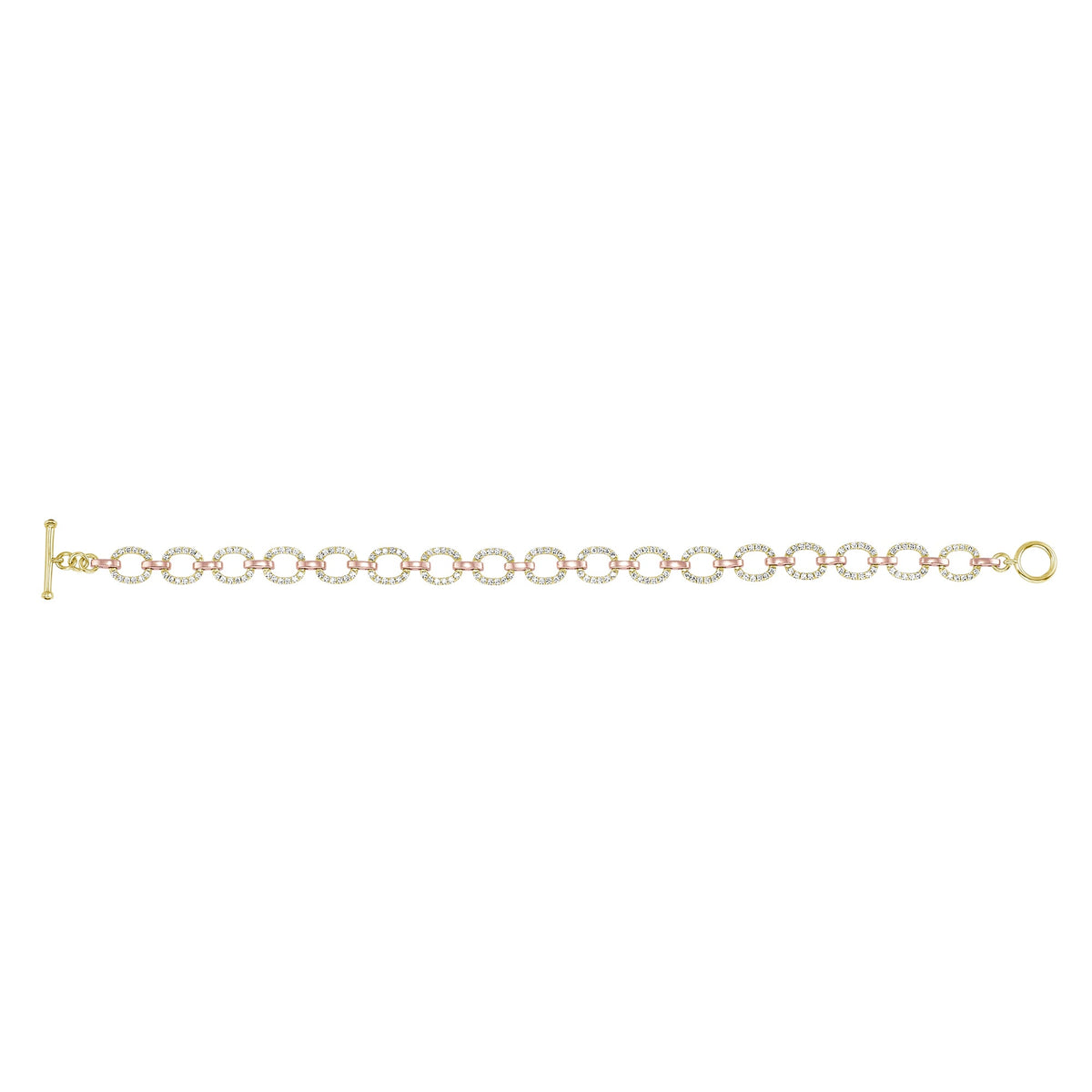 14K Gold Diamond Chain-Link Bracelet Two-Tone Bracelet Bracelet ABBR-100.2C4-D  - Abtin & Co.