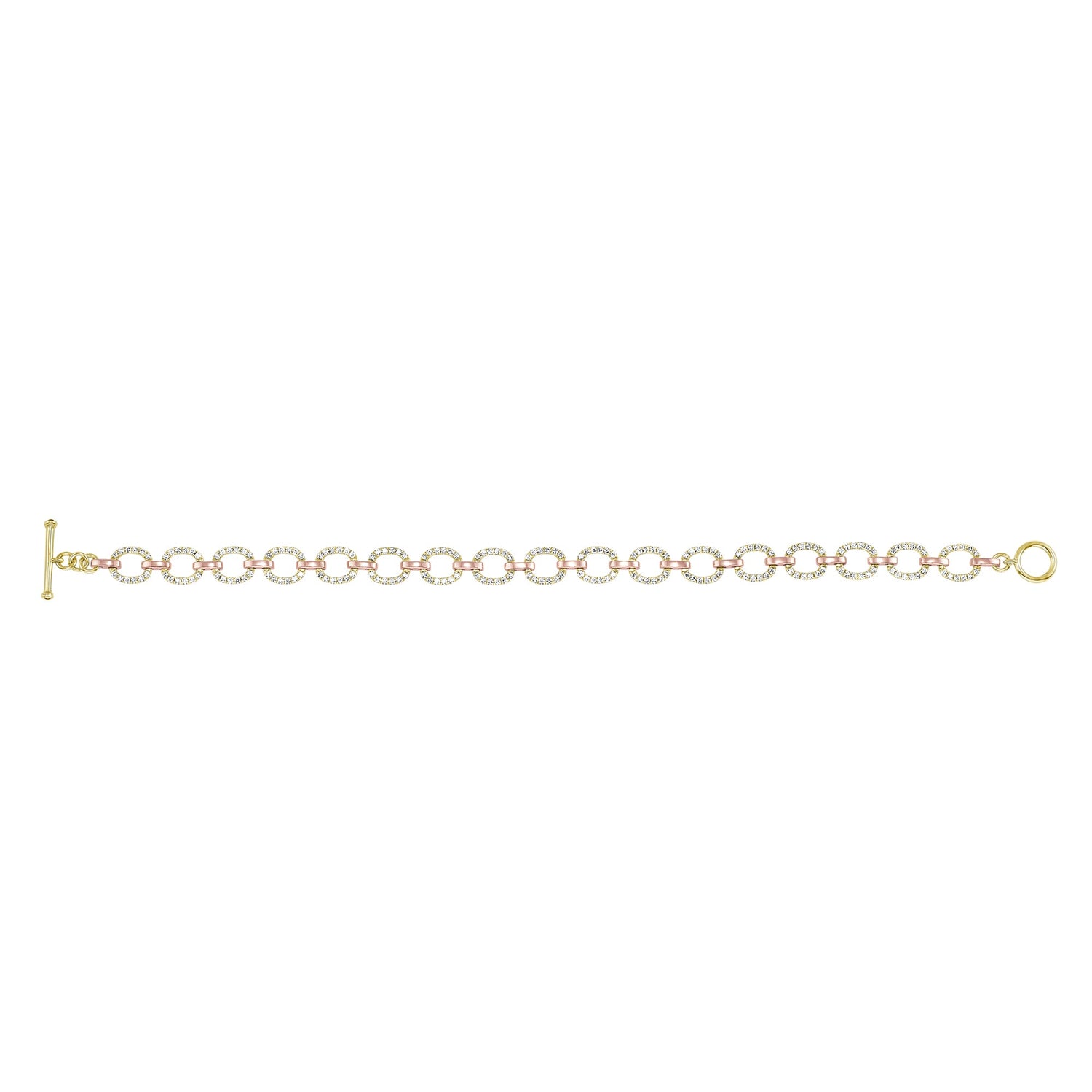 14K Gold Diamond Chain-Link Bracelet Two-Tone Bracelet Bracelet ABBR-100.2C4-D  - Abtin & Co.