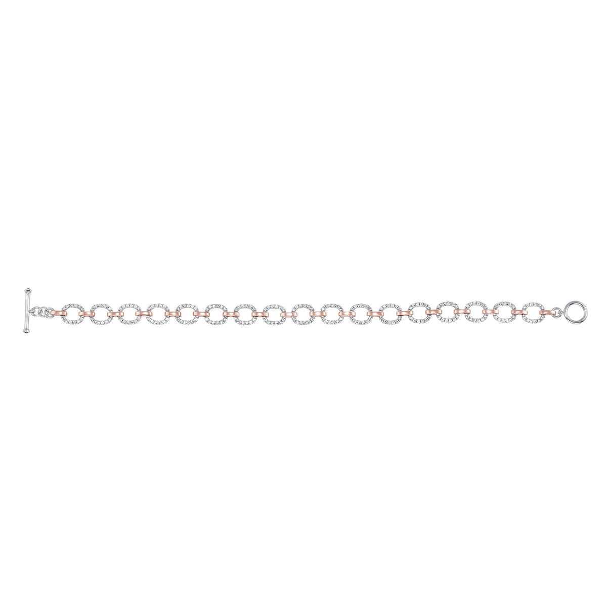 14K Gold Diamond Chain-Link Bracelet Two Tone Bracelet Bracelet ABBR-100.2C2-D  - Abtin & Co.