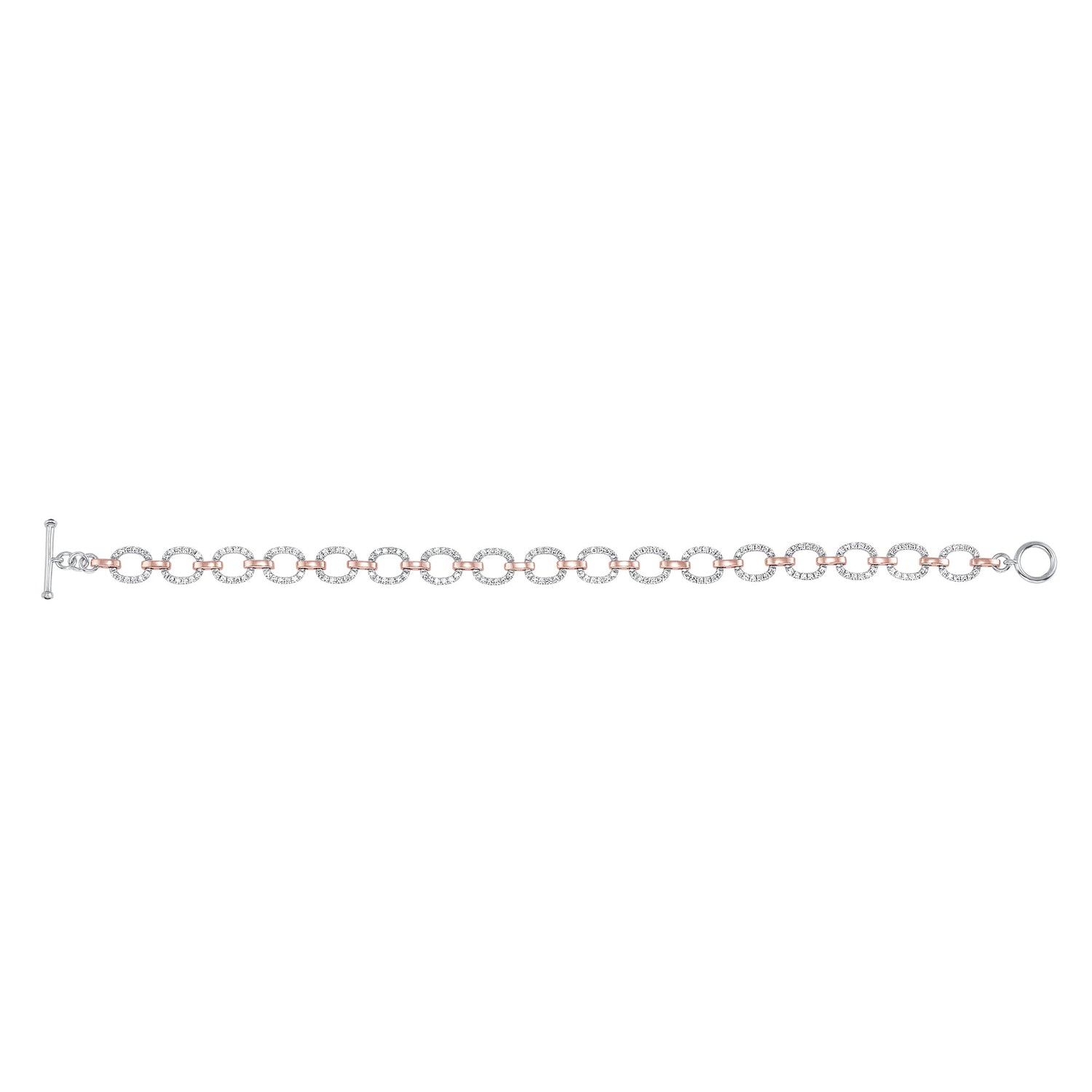 14K Gold Diamond Chain-Link Bracelet Two Tone Bracelet Bracelet ABBR-100.2C2-D  - Abtin & Co.