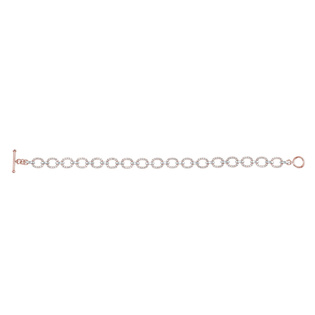 14K Gold Diamond Chain-link Bracelet Two Tone Bracelet Bracelet ABBR-100.2C6-D  - Abtin & Co.