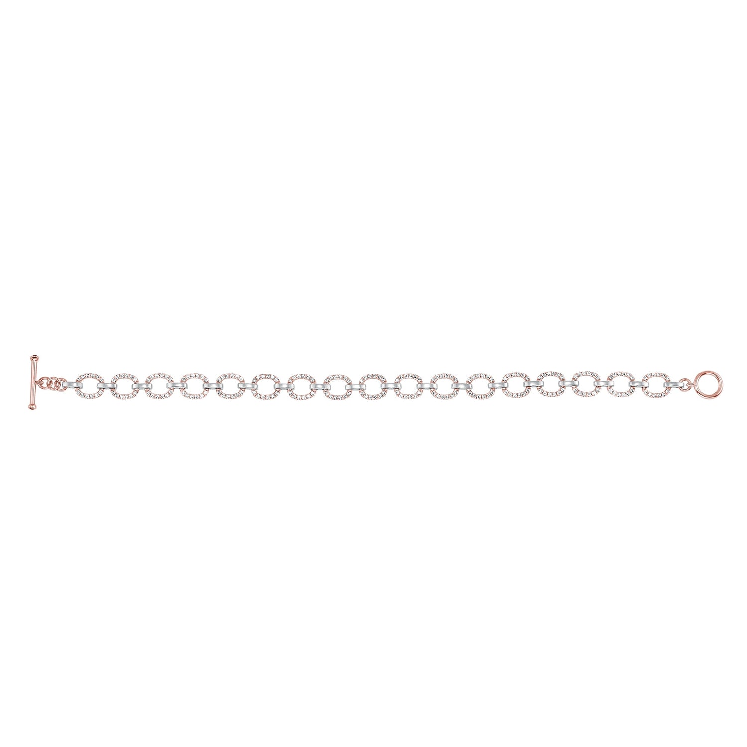 14K Gold Diamond Chain-link Bracelet Two Tone Bracelet Bracelet ABBR-100.2C6-D  - Abtin & Co.