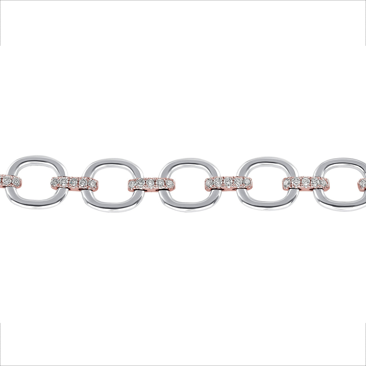 14K Gold Diamond Chain-Link Bracelet Two-Tone Bracelet Bracelet ABBR-100.1C2-D  - Abtin & Co.