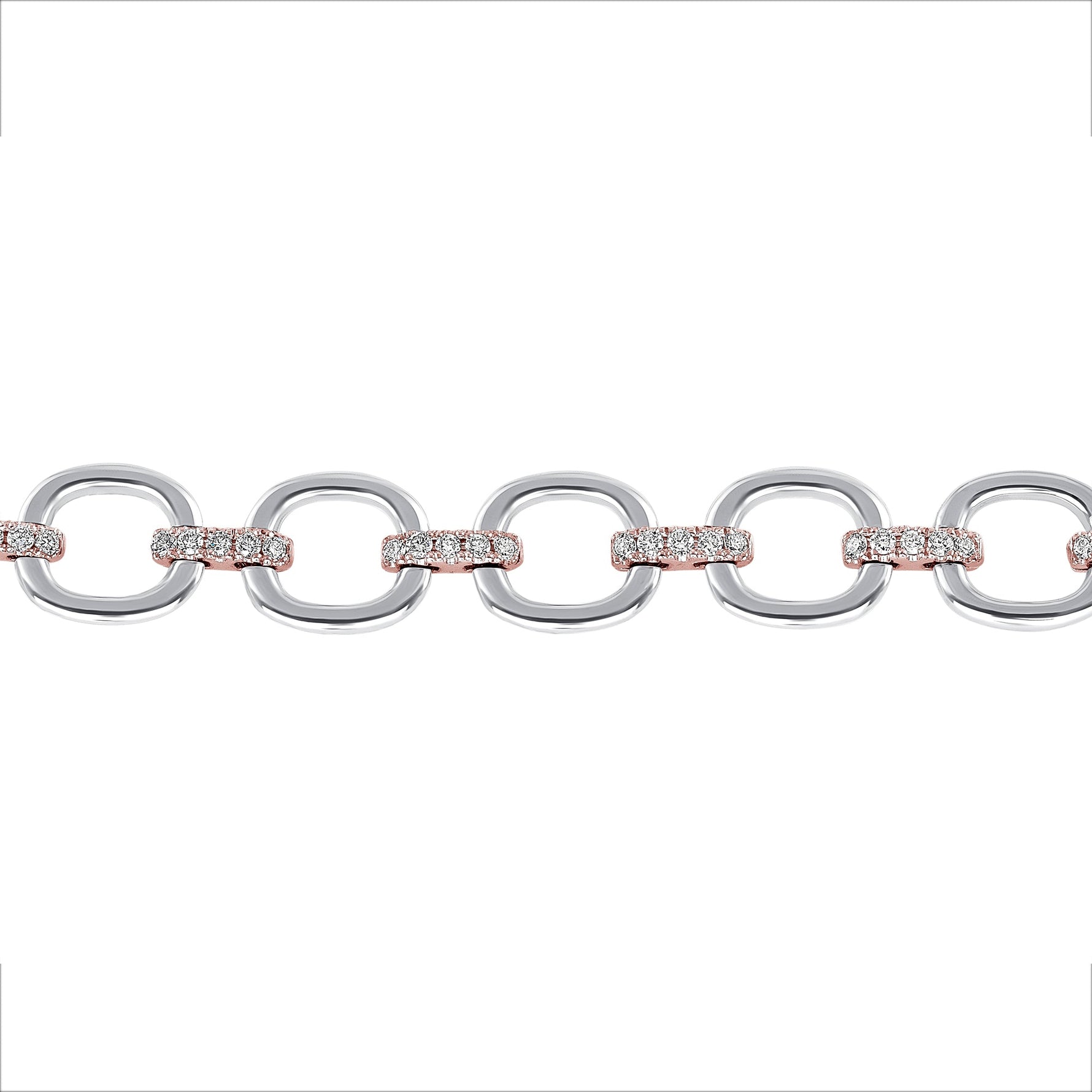 14K Gold Diamond Chain-Link Bracelet Two-Tone Bracelet Bracelet ABBR-100.1C2-D  - Abtin & Co.