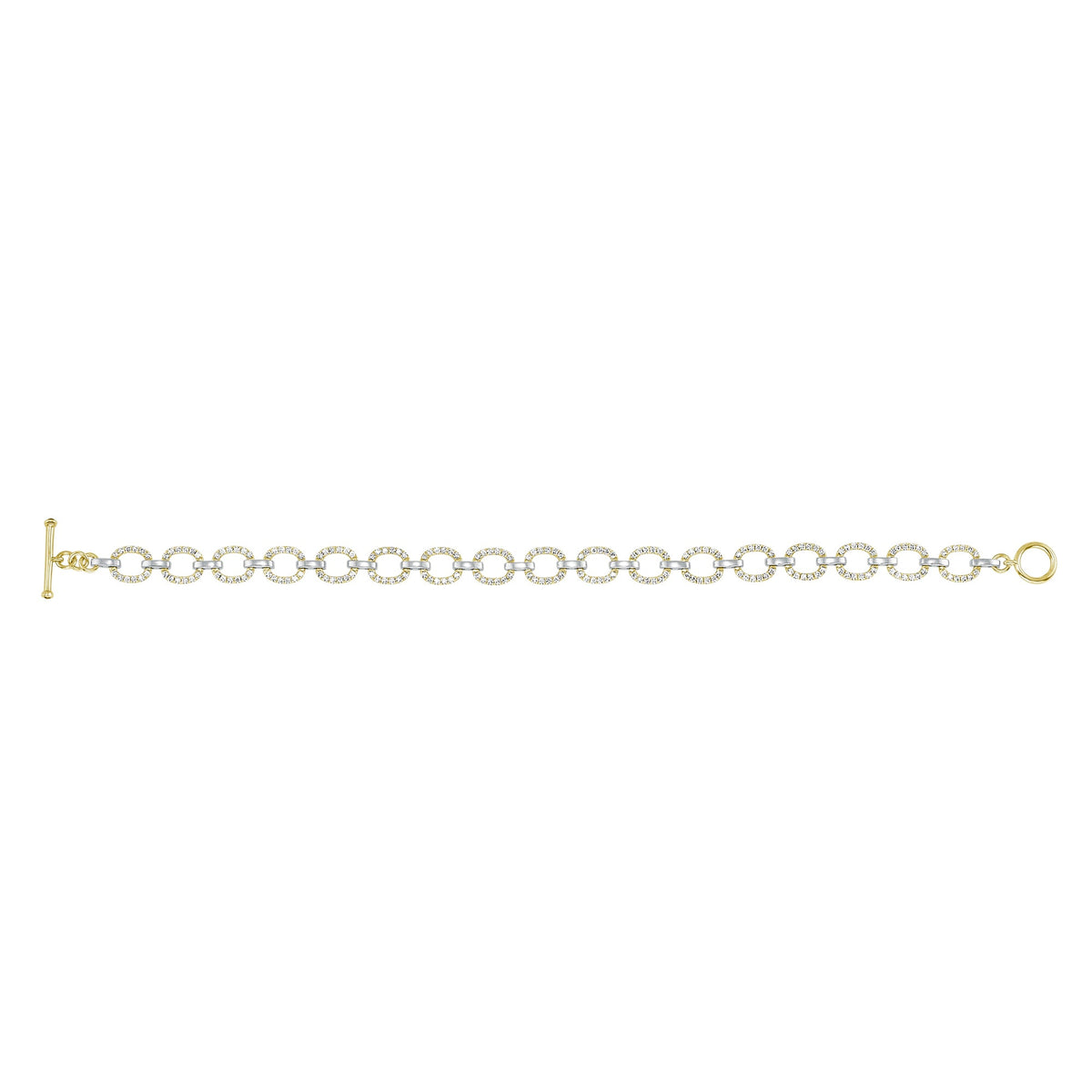 14K Gold Diamond Chain-Link Bracelet Two-Tone Bracelet Bracelet ABBR-100.2C3-D  - Abtin & Co.