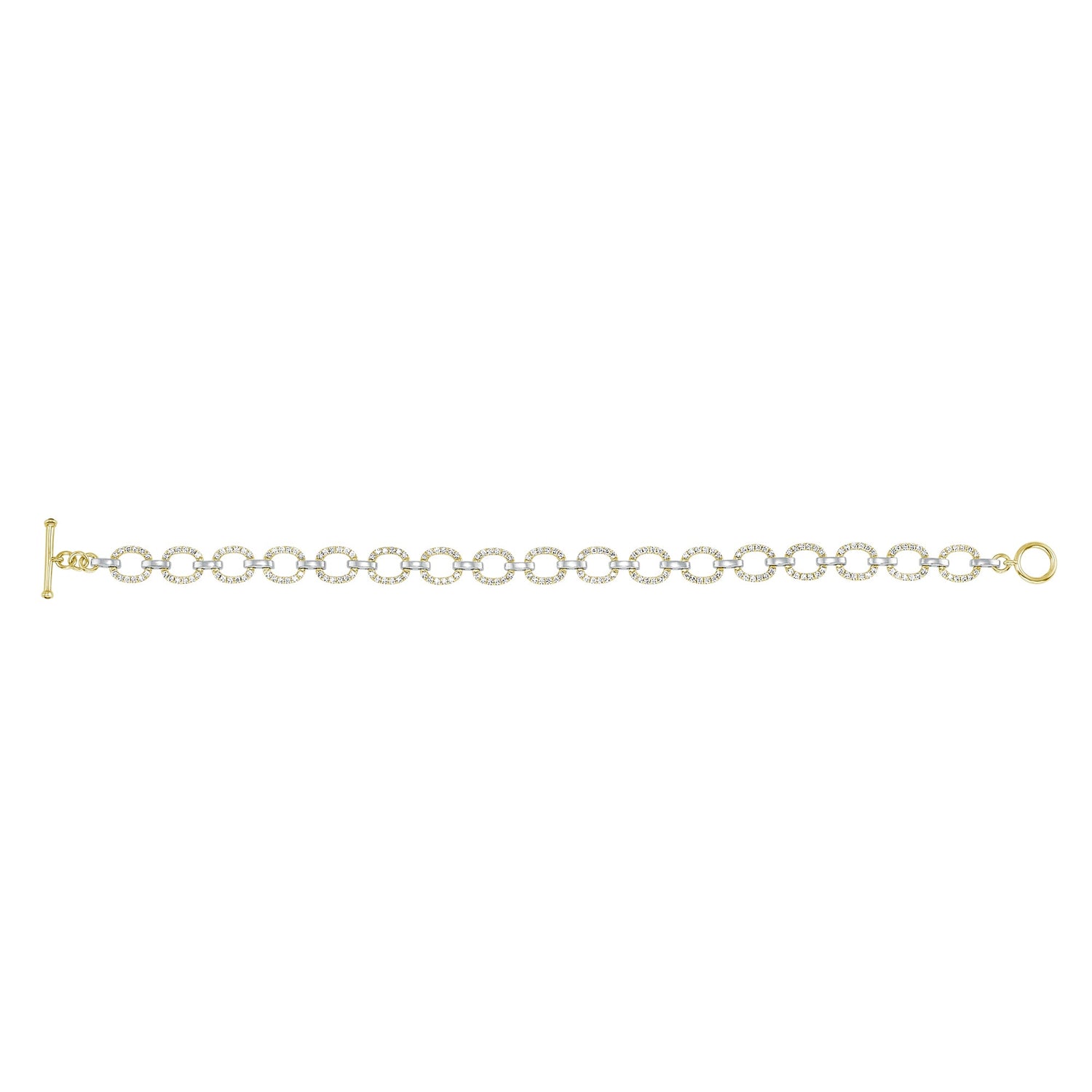 14K Gold Diamond Chain-Link Bracelet Two-Tone Bracelet Bracelet ABBR-100.2C3-D  - Abtin & Co.