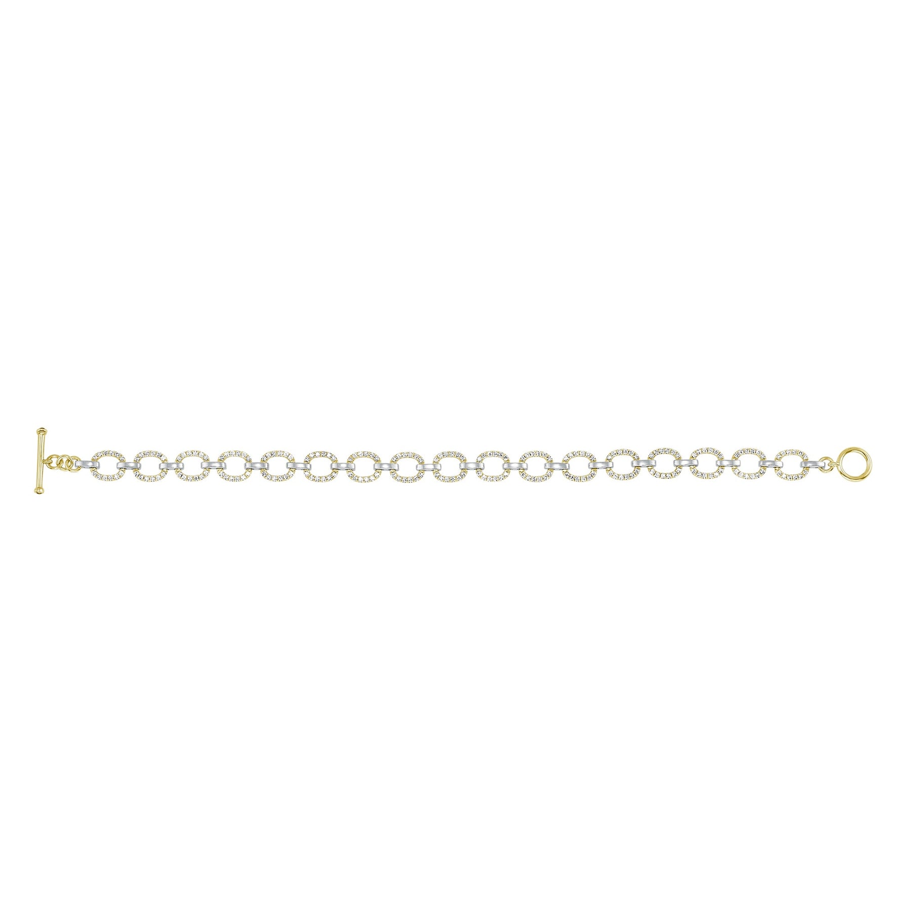 14K Gold Diamond Chain-Link Bracelet Two-Tone Bracelet Bracelet ABBR-100.2C3-D  - Abtin & Co.