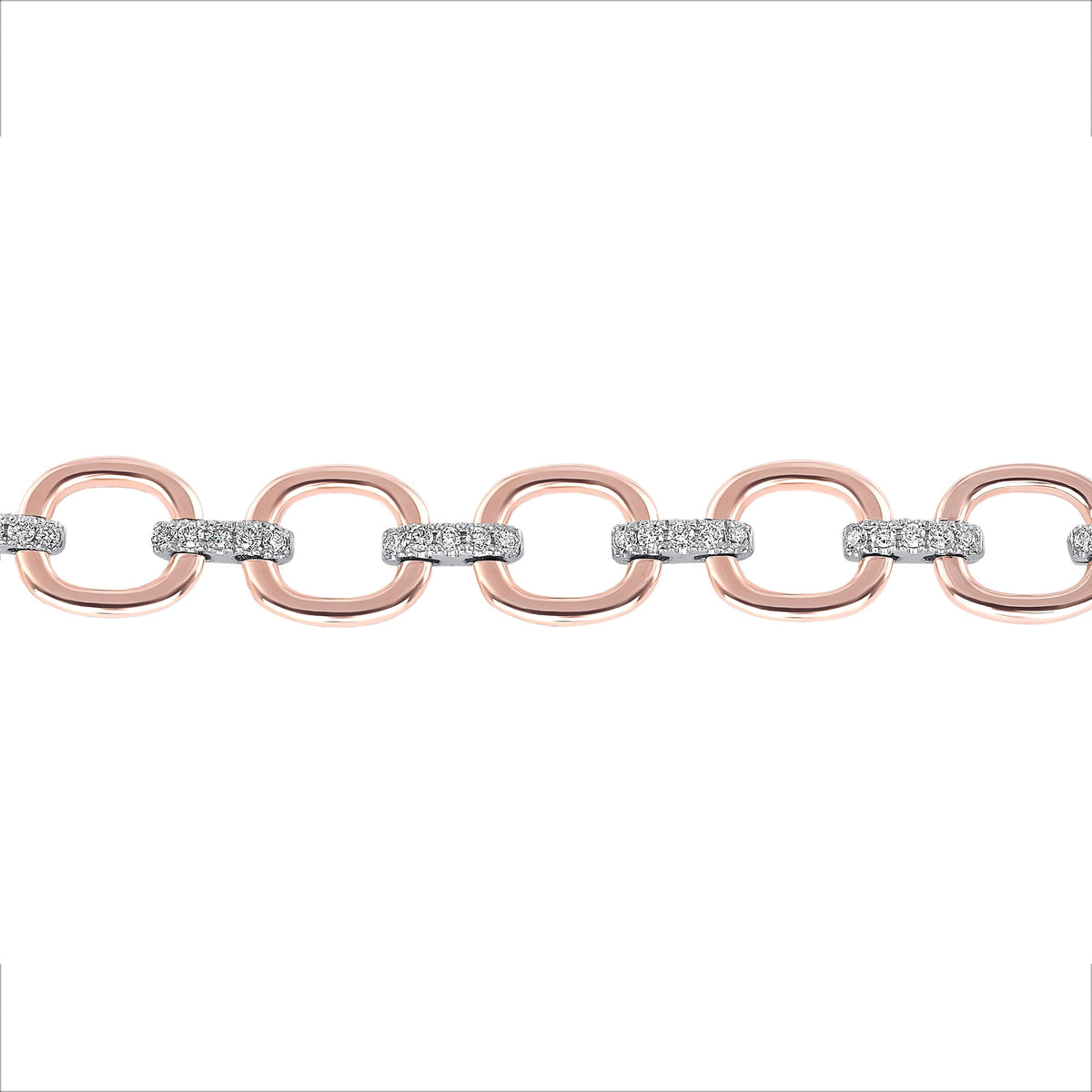 14K Gold Diamond Chain-Link Bracelet Two-Tone Bracelet Bracelet ABBR-100.1C6-D  - Abtin & Co.