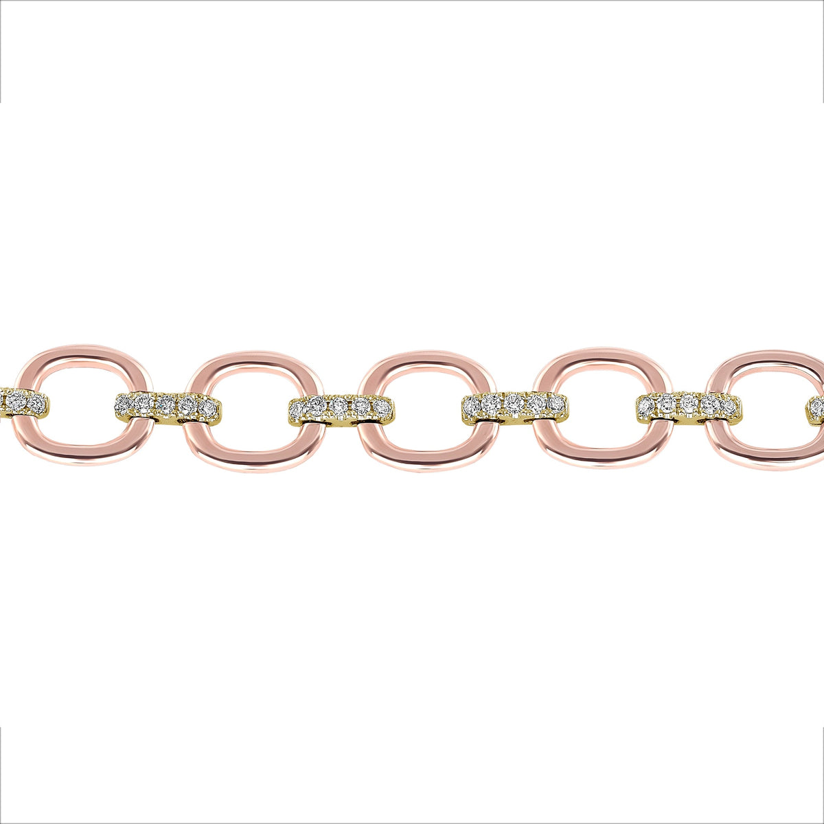 14K Gold Diamond Chain-Link Bracelet Two Tone Bracelet Bracelet ABBR-100.1C5-D  - Abtin & Co.