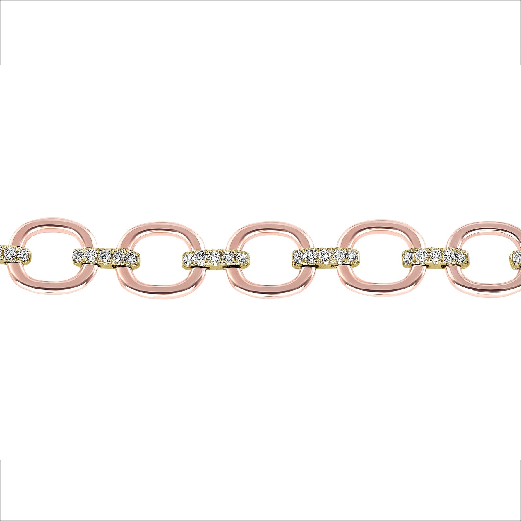 14K Gold Diamond Chain-Link Bracelet Two Tone Bracelet Bracelet ABBR-100.1C5-D  - Abtin & Co.