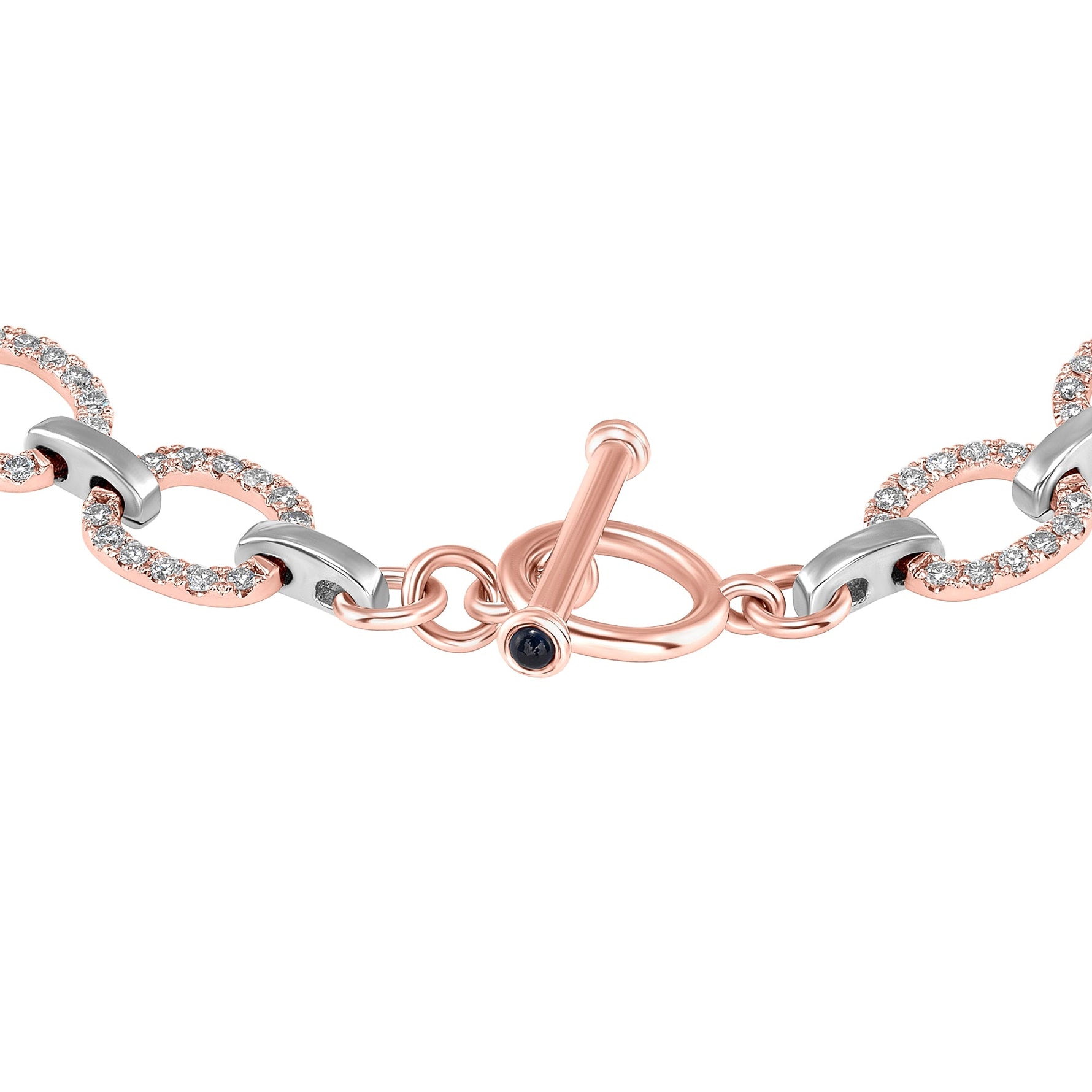 14K Gold Diamond Chain-link Bracelet Two Tone Bracelet Bracelet ABBR-100.2C6-D  - Abtin & Co.