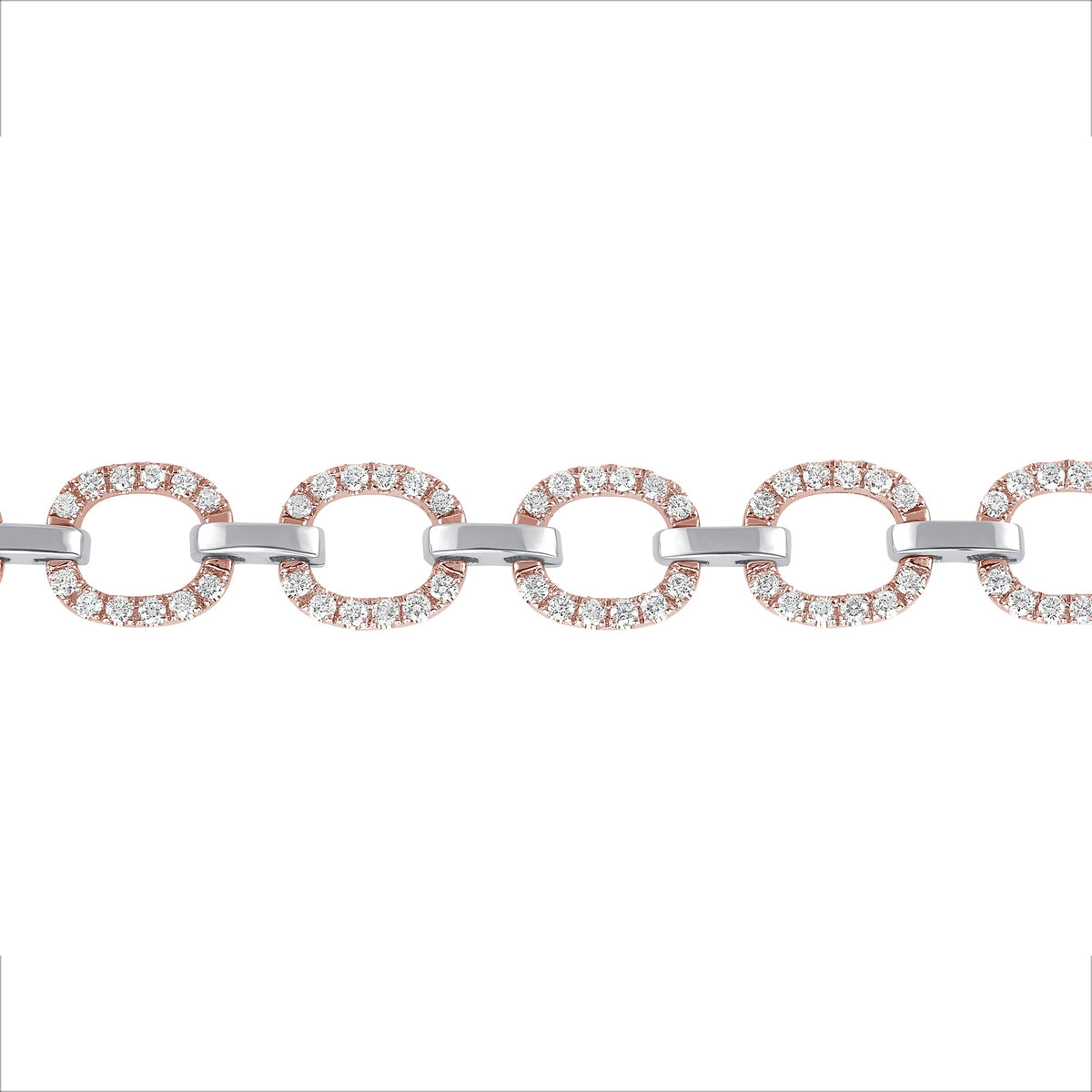 14K Gold Diamond Chain-link Bracelet Two Tone Bracelet Bracelet ABBR-100.2C6-D  - Abtin & Co.