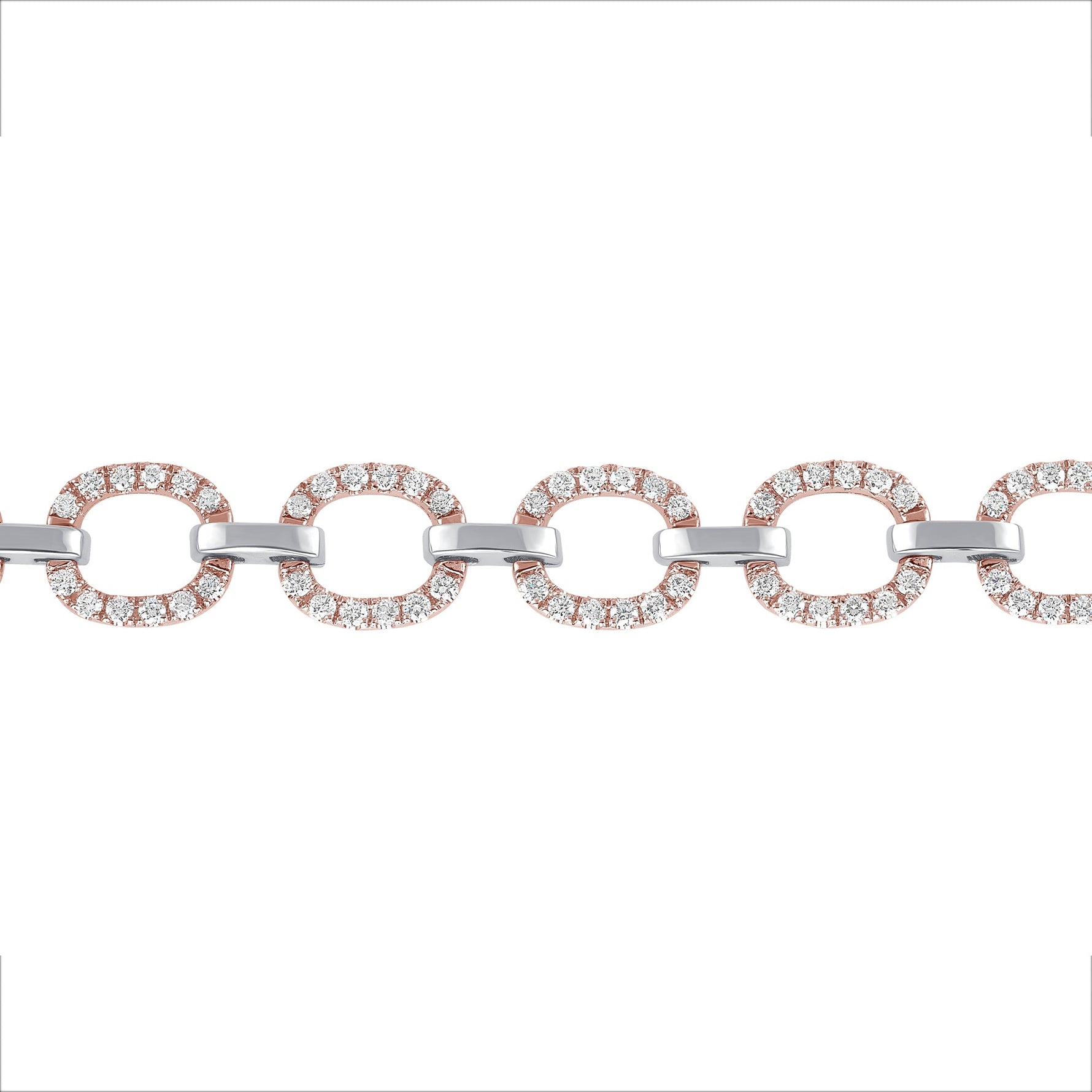 14K Gold Diamond Chain-link Bracelet Two Tone Bracelet Bracelet ABBR-100.2C6-D  - Abtin & Co.