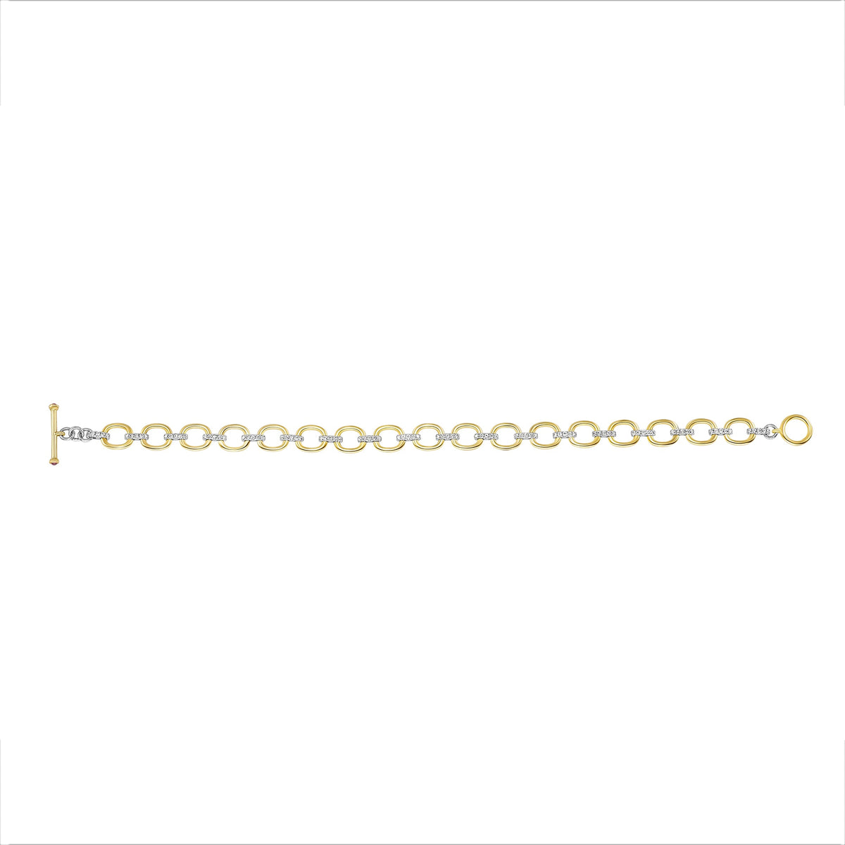 14K Gold Diamond Chain-Link Bracelet Two-Tone Bracelet Bracelet ABBR-100.1C3-D  - Abtin & Co.