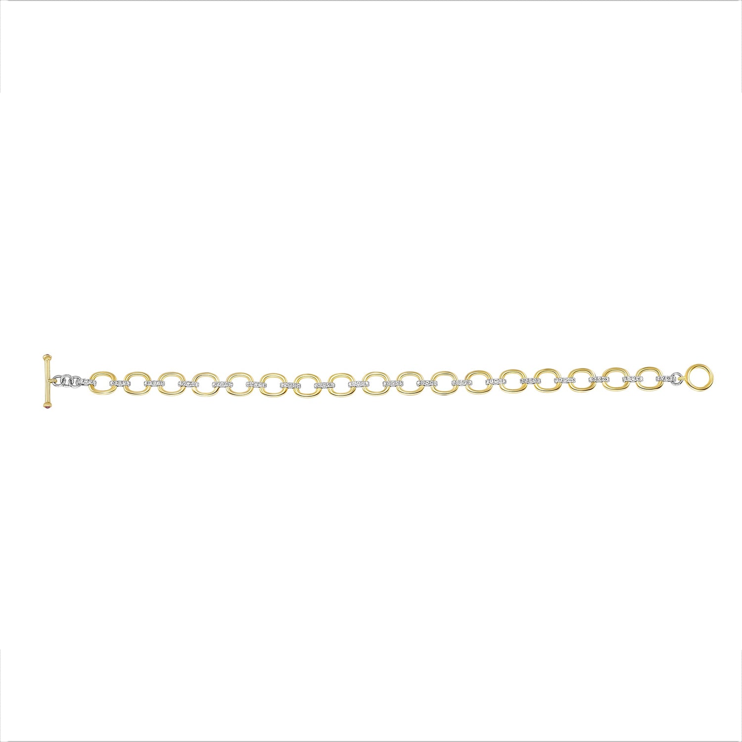 14K Gold Diamond Chain-Link Bracelet Two-Tone Bracelet Bracelet ABBR-100.1C3-D  - Abtin & Co.