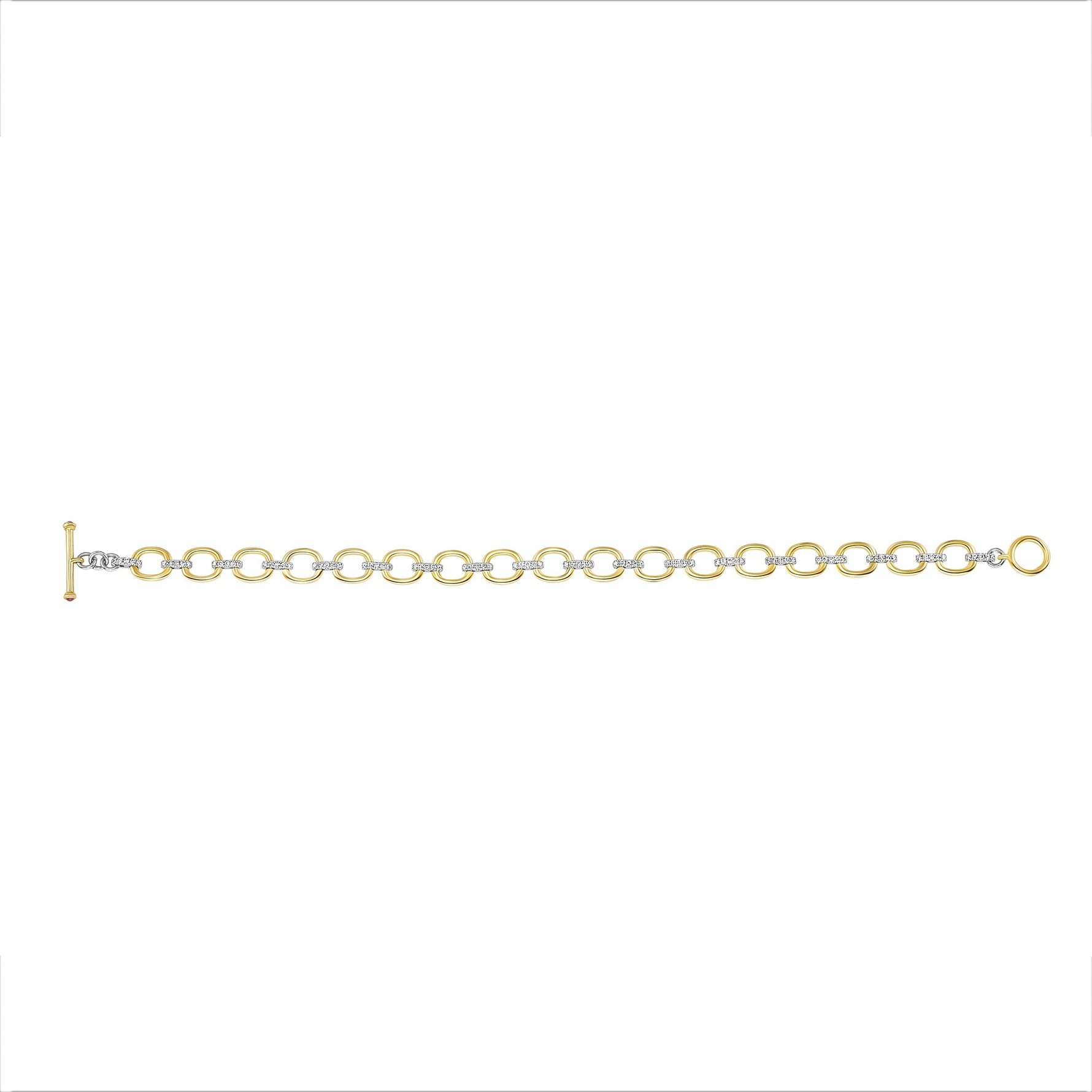 14K Gold Diamond Chain-Link Bracelet Two-Tone Bracelet Bracelet ABBR-100.1C3-D  - Abtin & Co.