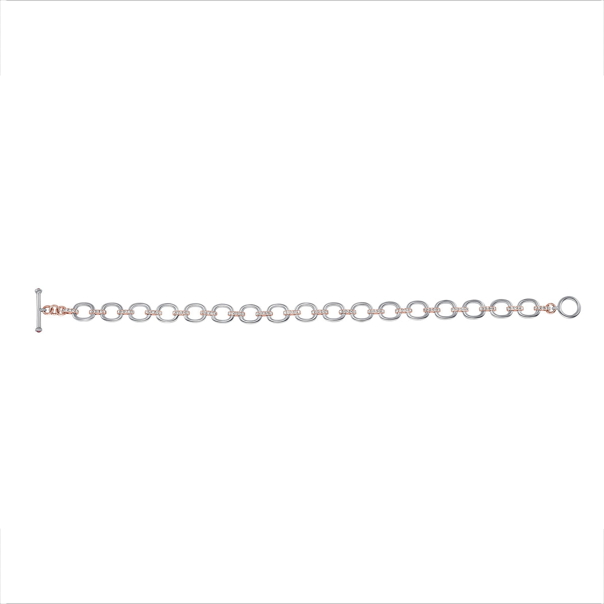 14K Gold Diamond Chain-Link Bracelet Two-Tone Bracelet Bracelet ABBR-100.1C2-D  - Abtin & Co.