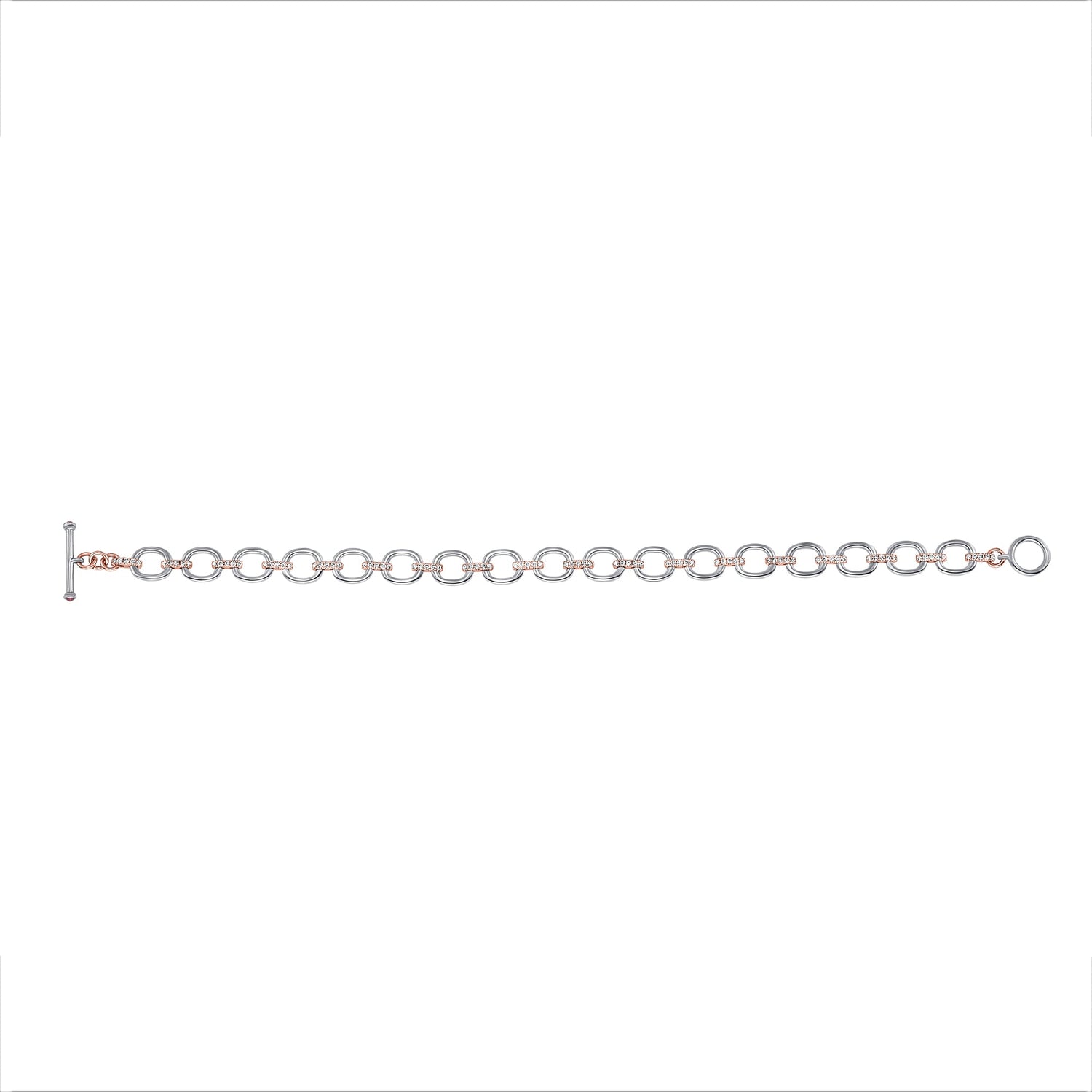 14K Gold Diamond Chain-Link Bracelet Two-Tone Bracelet Bracelet ABBR-100.1C2-D  - Abtin & Co.