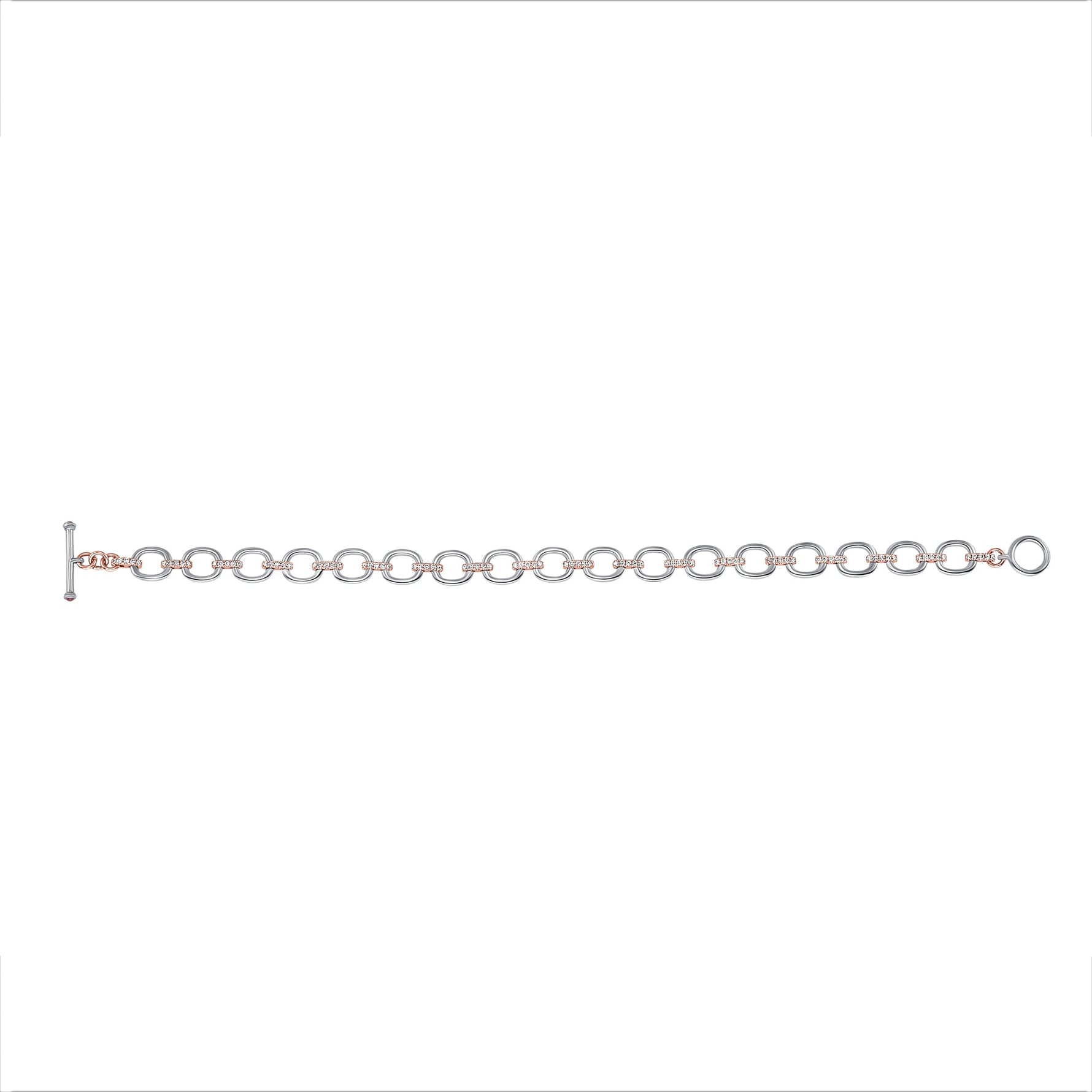 14K Gold Diamond Chain-Link Bracelet Two-Tone Bracelet Bracelet ABBR-100.1C2-D  - Abtin & Co.