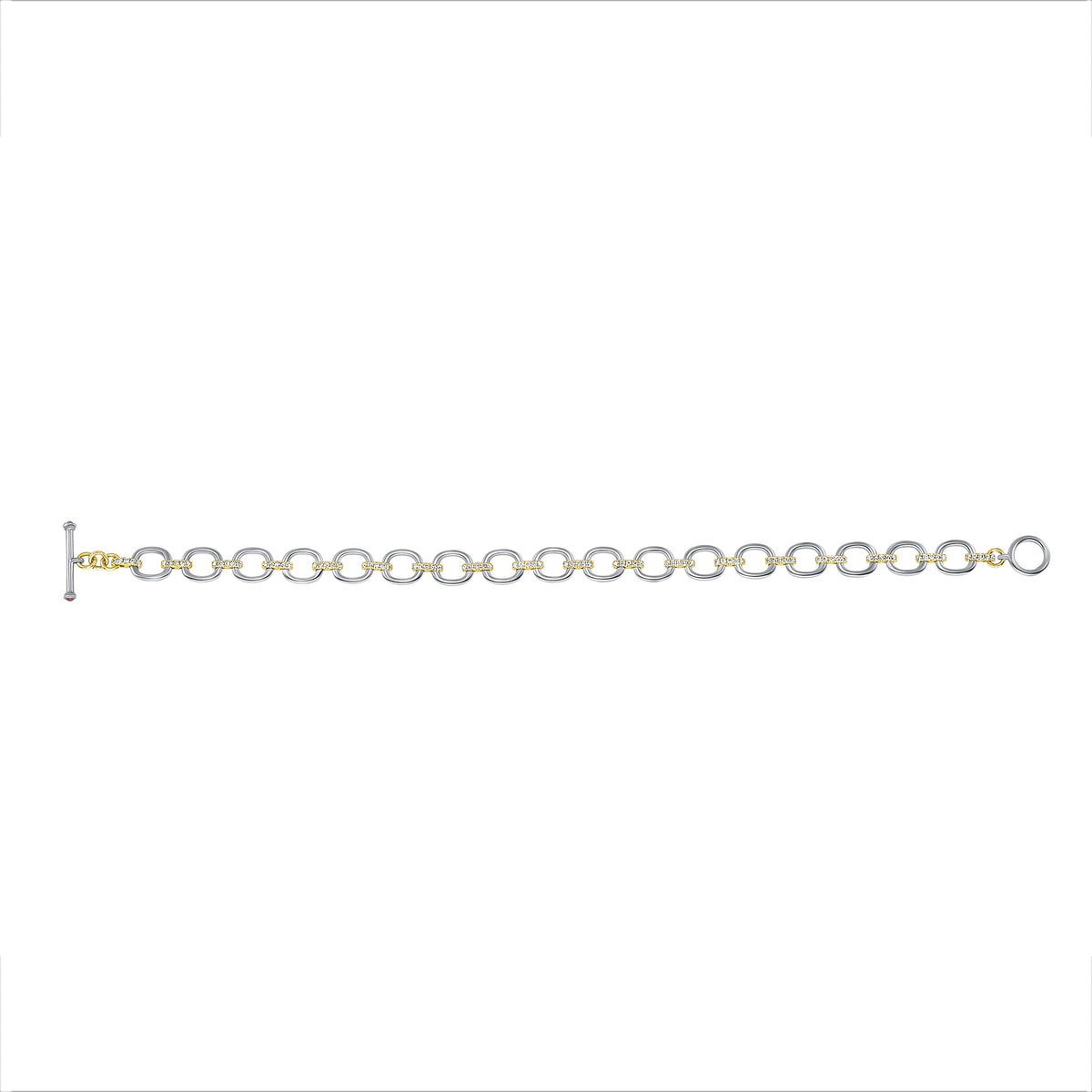 14K Gold Diamond Chain-Link Bracelet Two-Tone Bracelet Bracelet ABBR-100.1C1-D  - Abtin & Co.