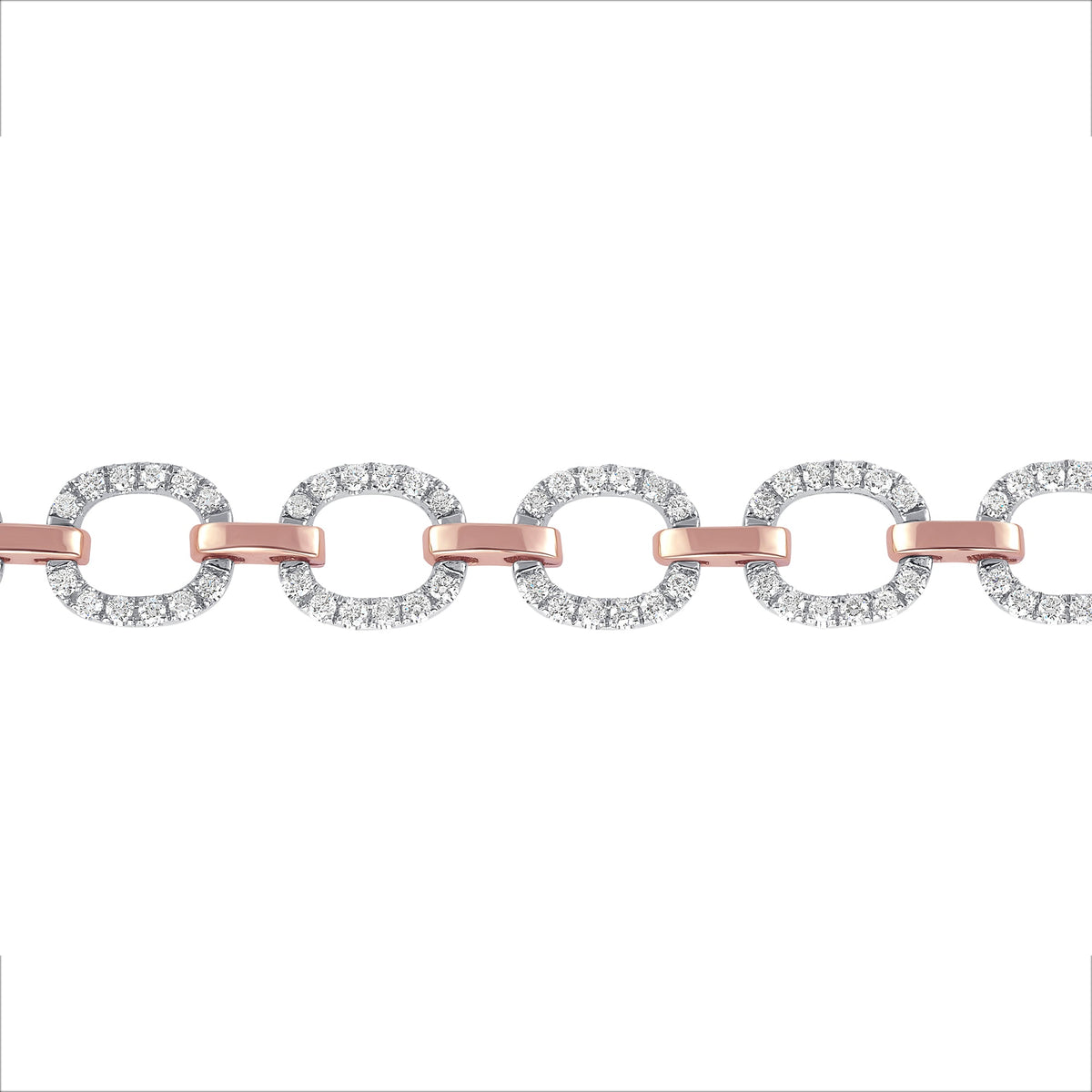 14K Gold Diamond Chain-Link Bracelet Two Tone Bracelet Bracelet ABBR-100.2C2-D  - Abtin & Co.