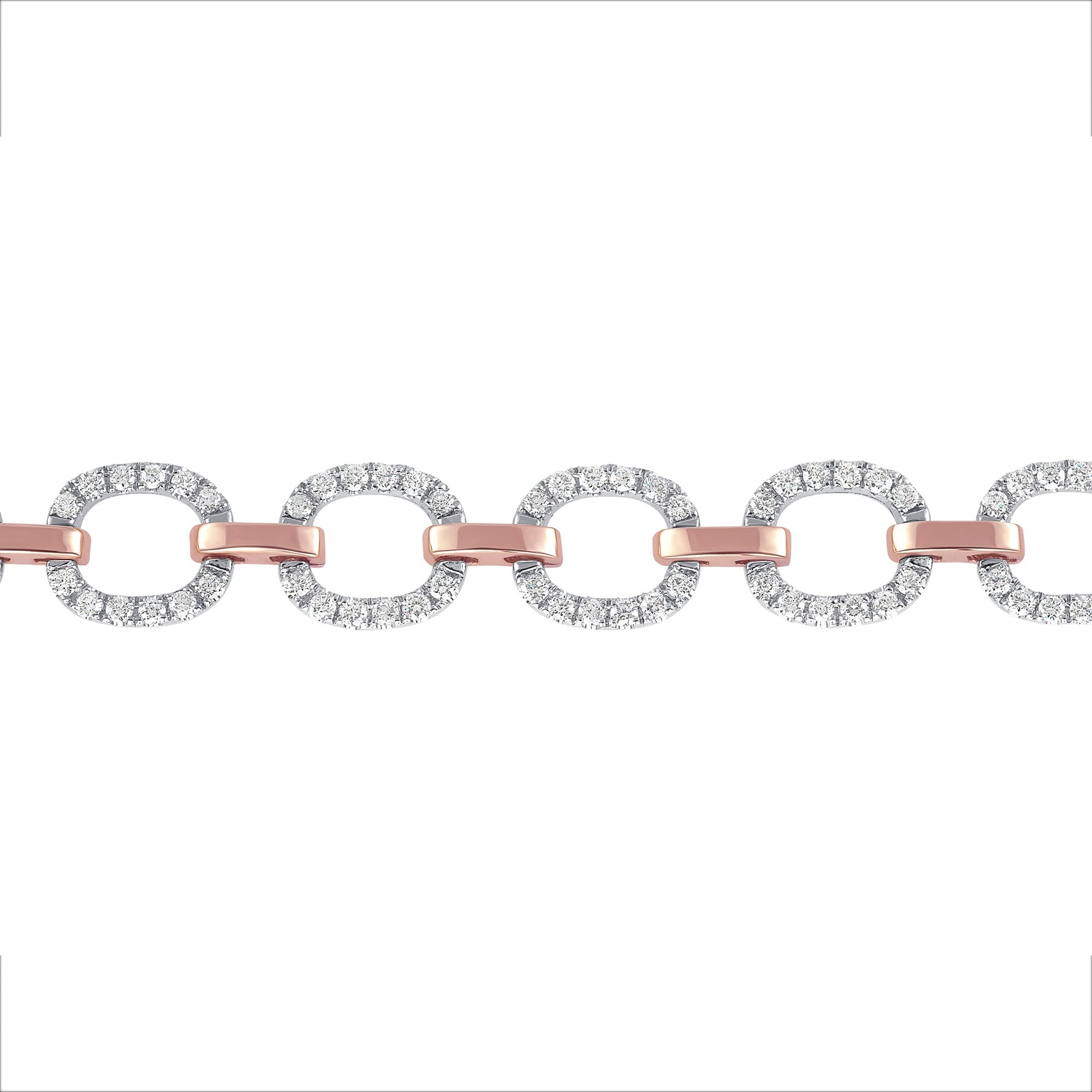 14K Gold Diamond Chain-Link Bracelet Two Tone Bracelet Bracelet ABBR-100.2C2-D  - Abtin & Co.
