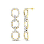 14k Gold Diamond Chain-Link Drop Earrings Earring ABE-102.3C3-D  - Abtin & Co.